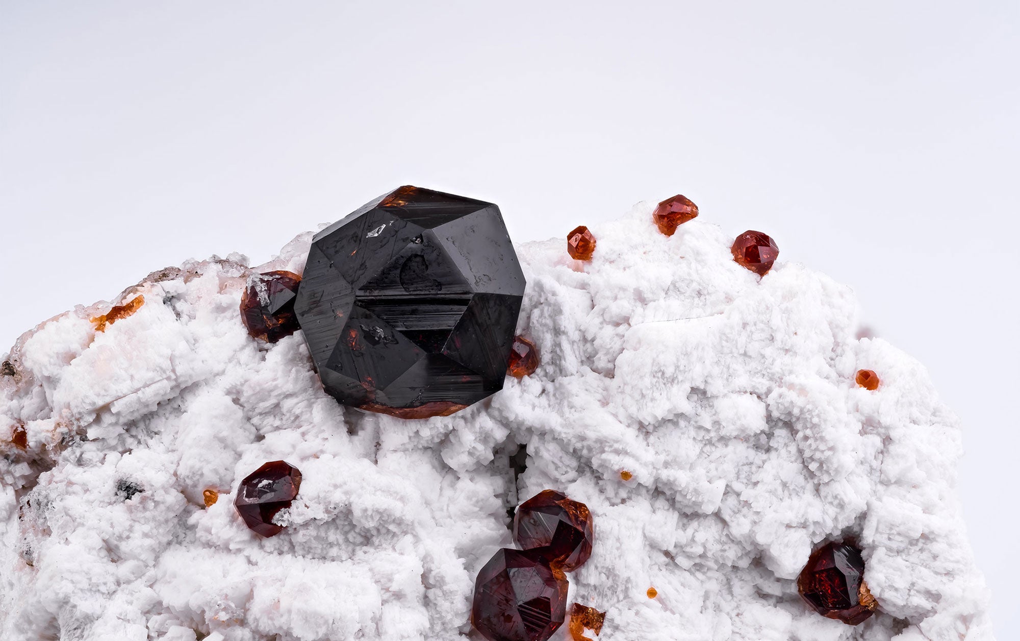 a close up view of a garnet raw stone