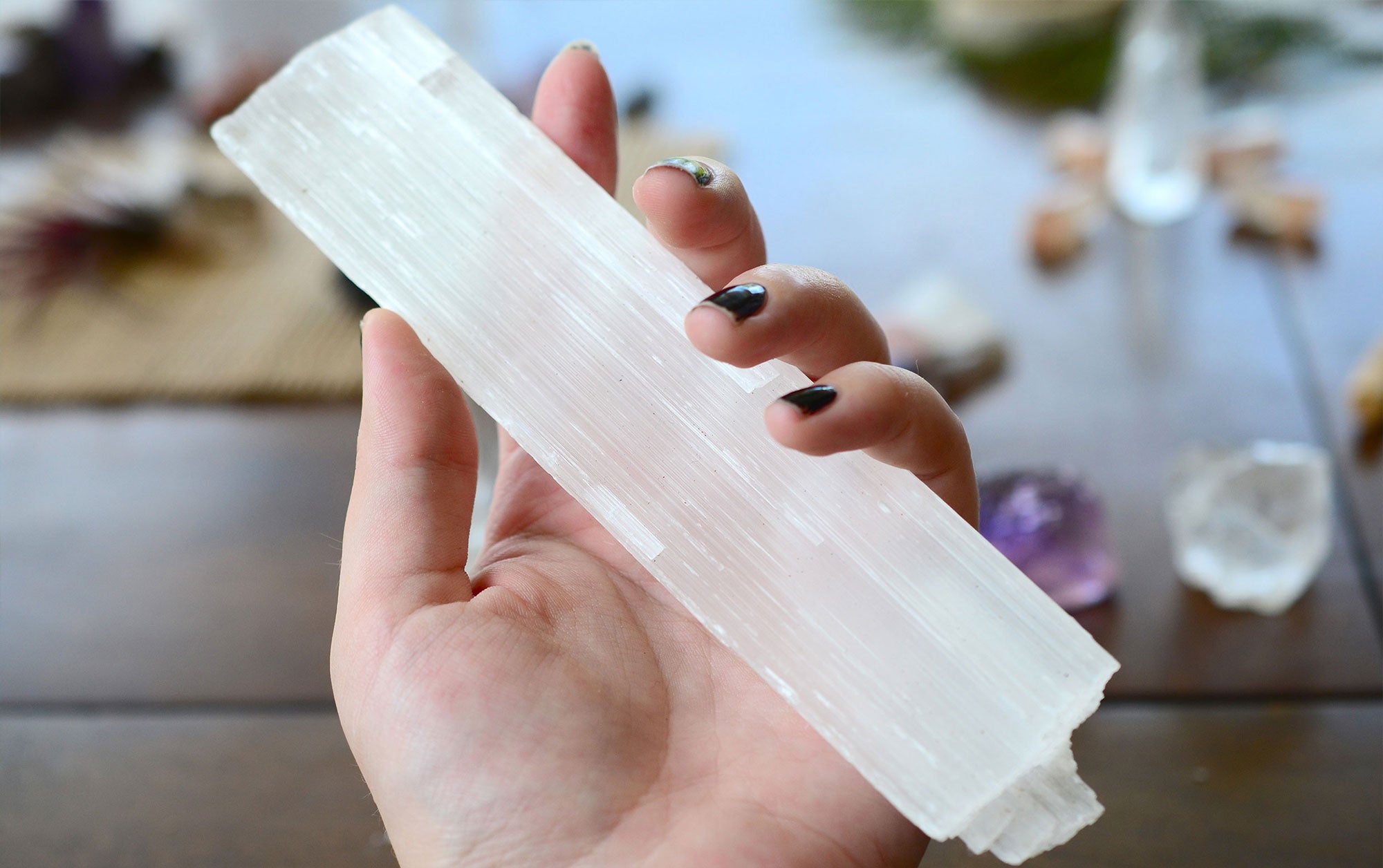 Polished Selenite wand with smooth