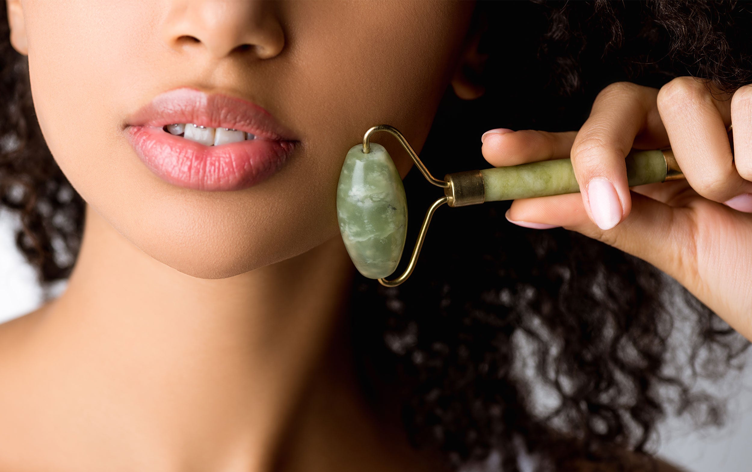 Polished Jade Stone Showing Translucent Green Texture