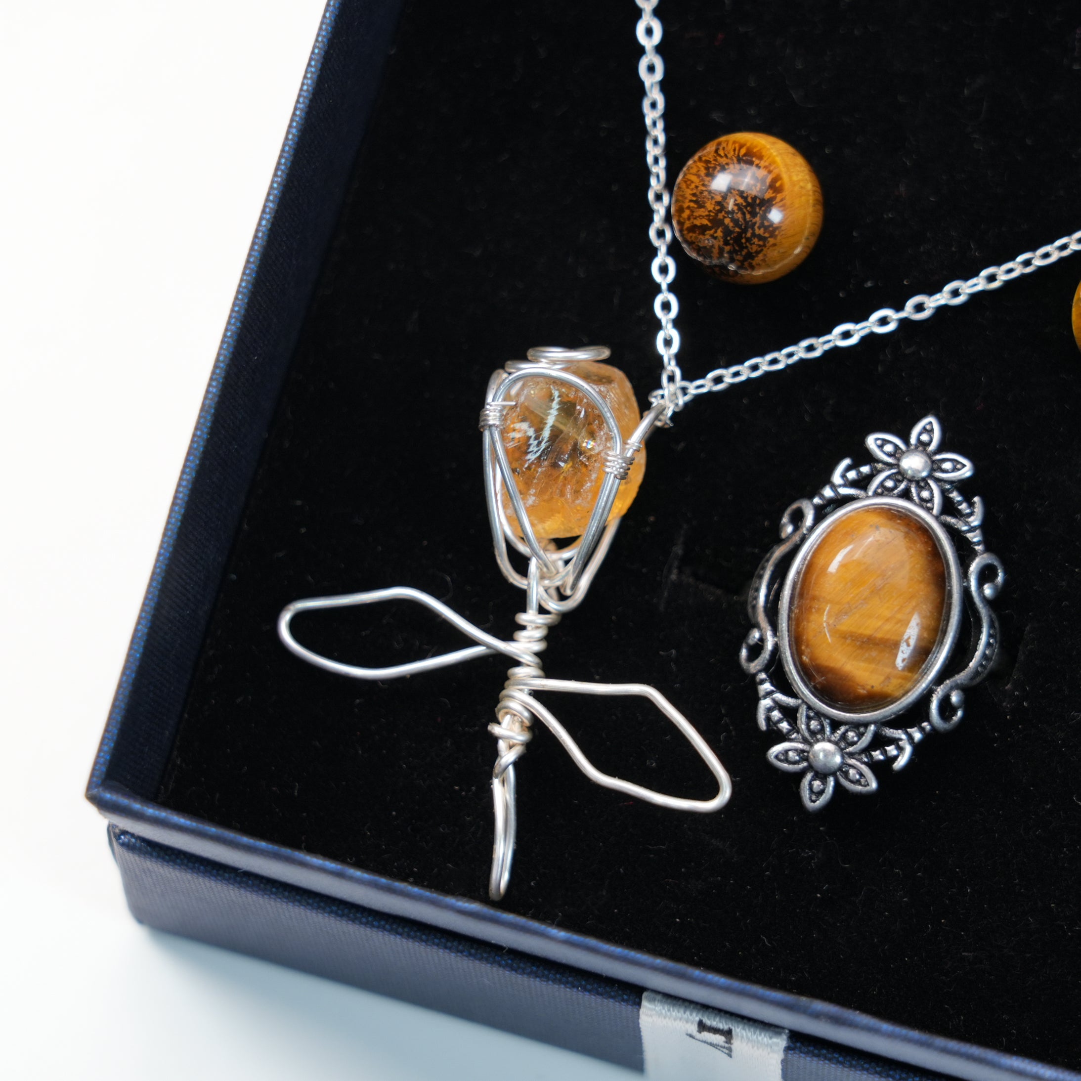 Crystal Jewelry Set - Necklace, Earrings & Ring 3-in-1