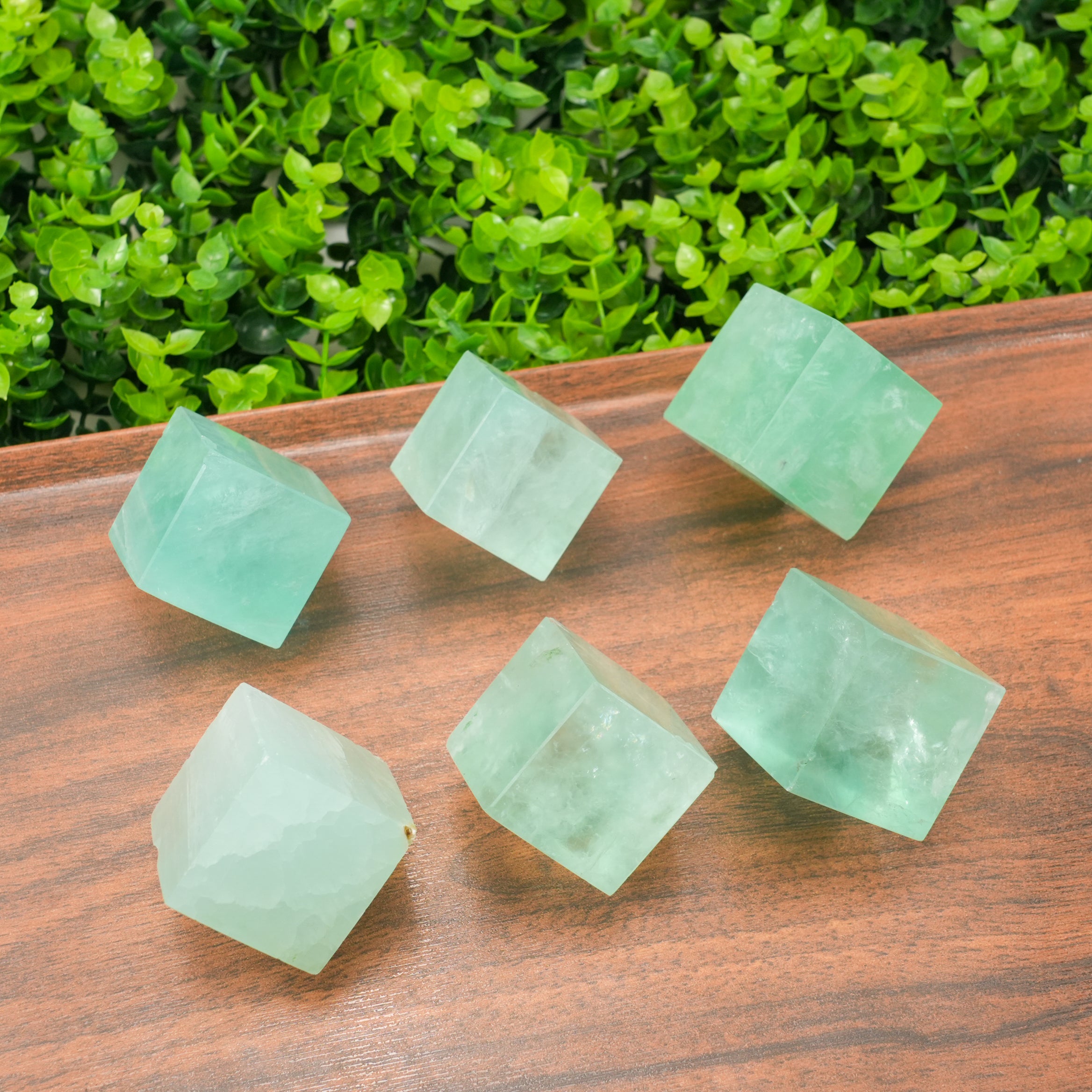 Green Fluorite Cube - 100% Undyed Crystal Decor, Healing Stone for Home & Collection