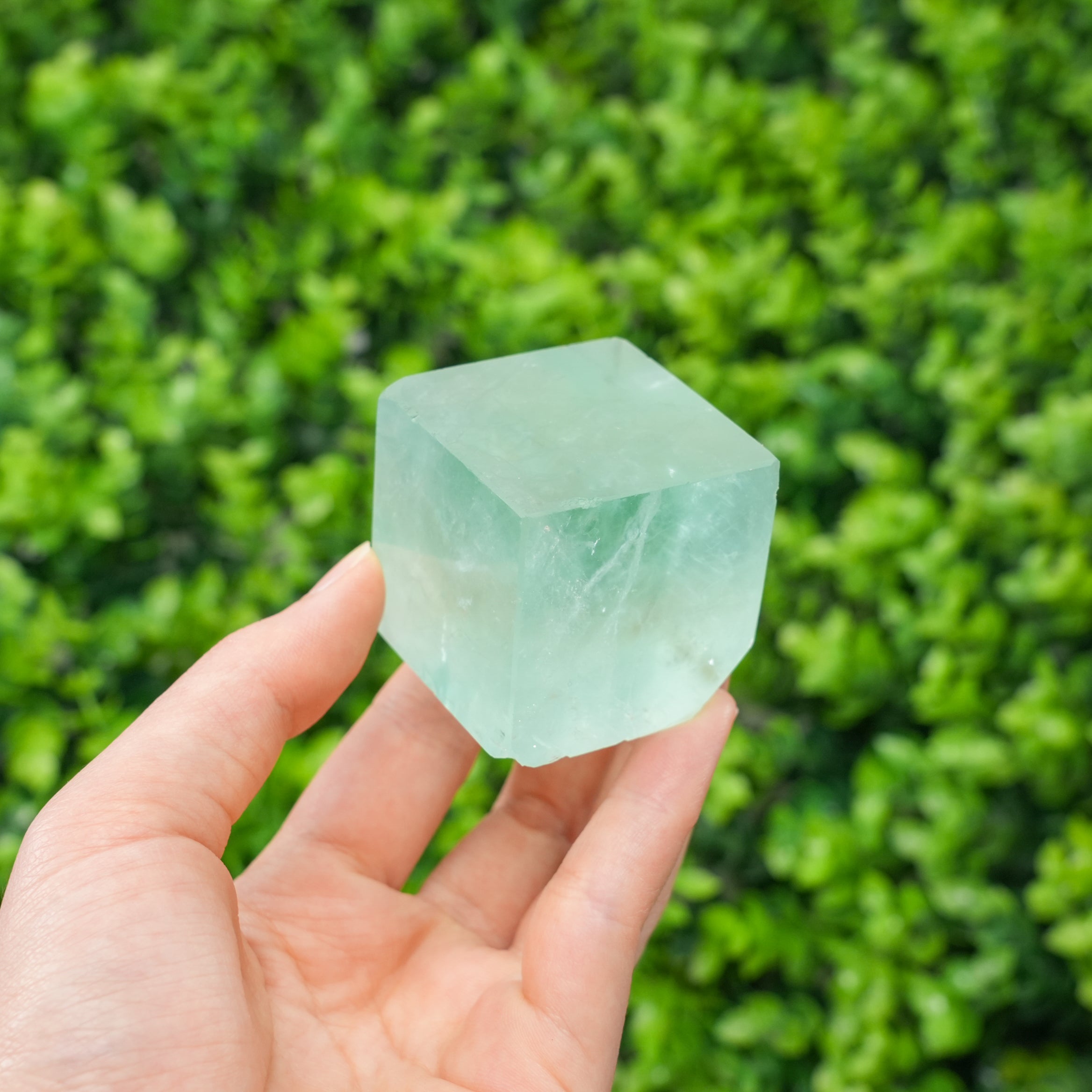 Green Fluorite Cube - 100% Undyed Crystal Decor, Healing Stone for Home & Collection