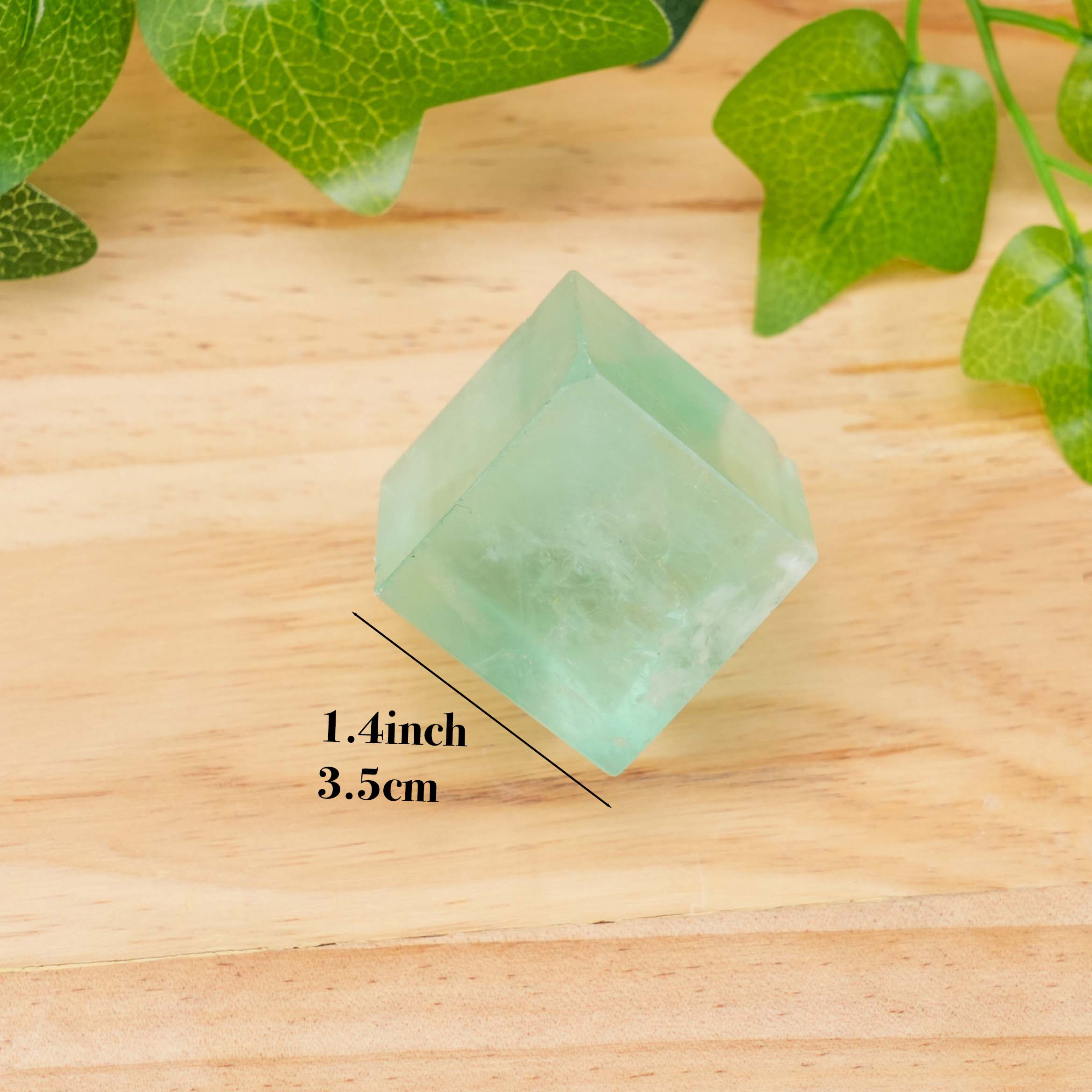 Green Fluorite Cube - 100% Undyed Crystal Decor, Healing Stone for Home & Collection