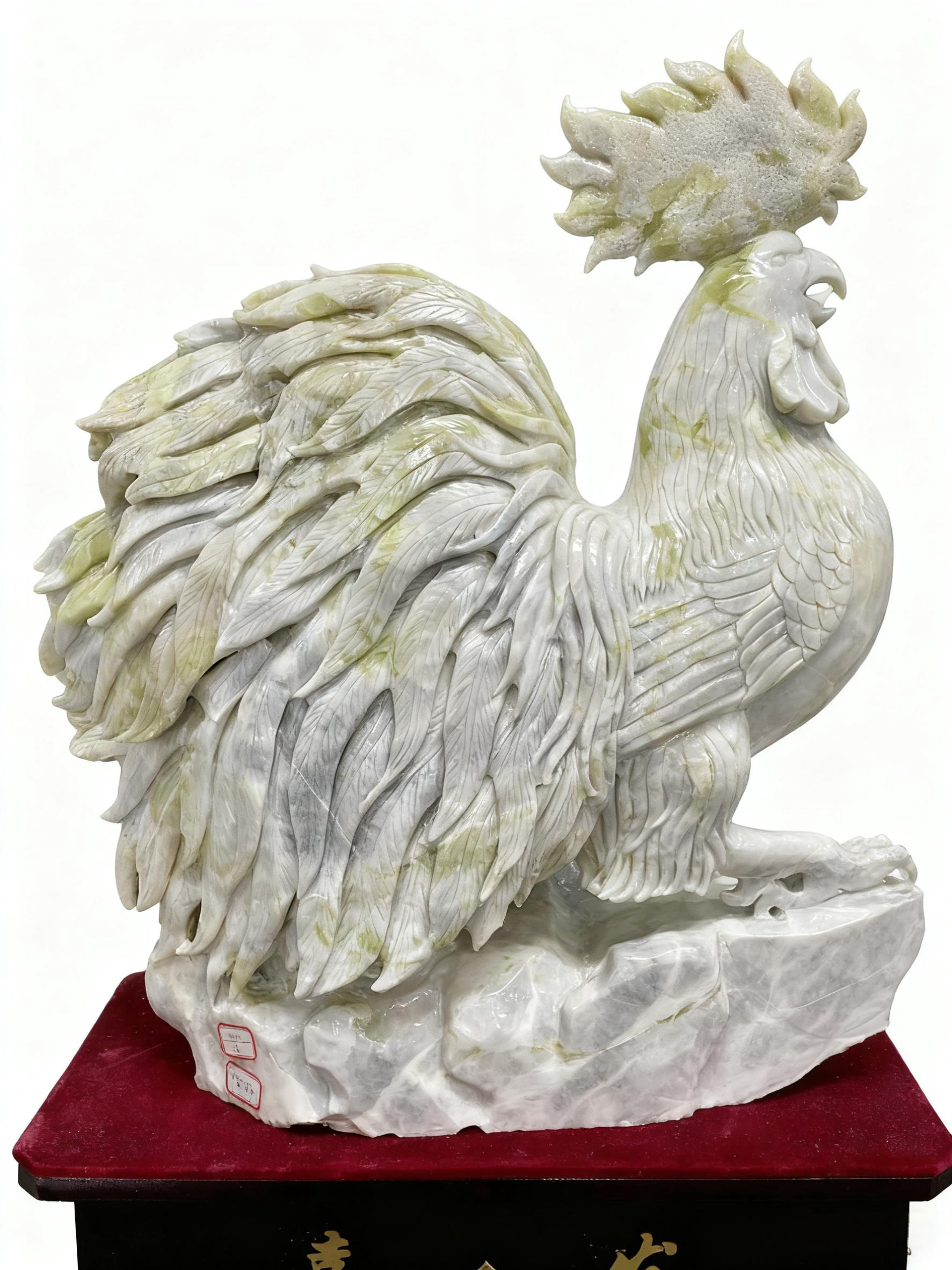 Nephrite Jade Rooster Carving