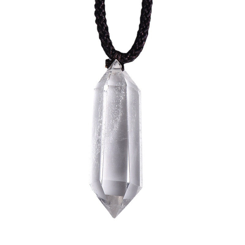 Clear Quartz Double Pointed Column Necklace
