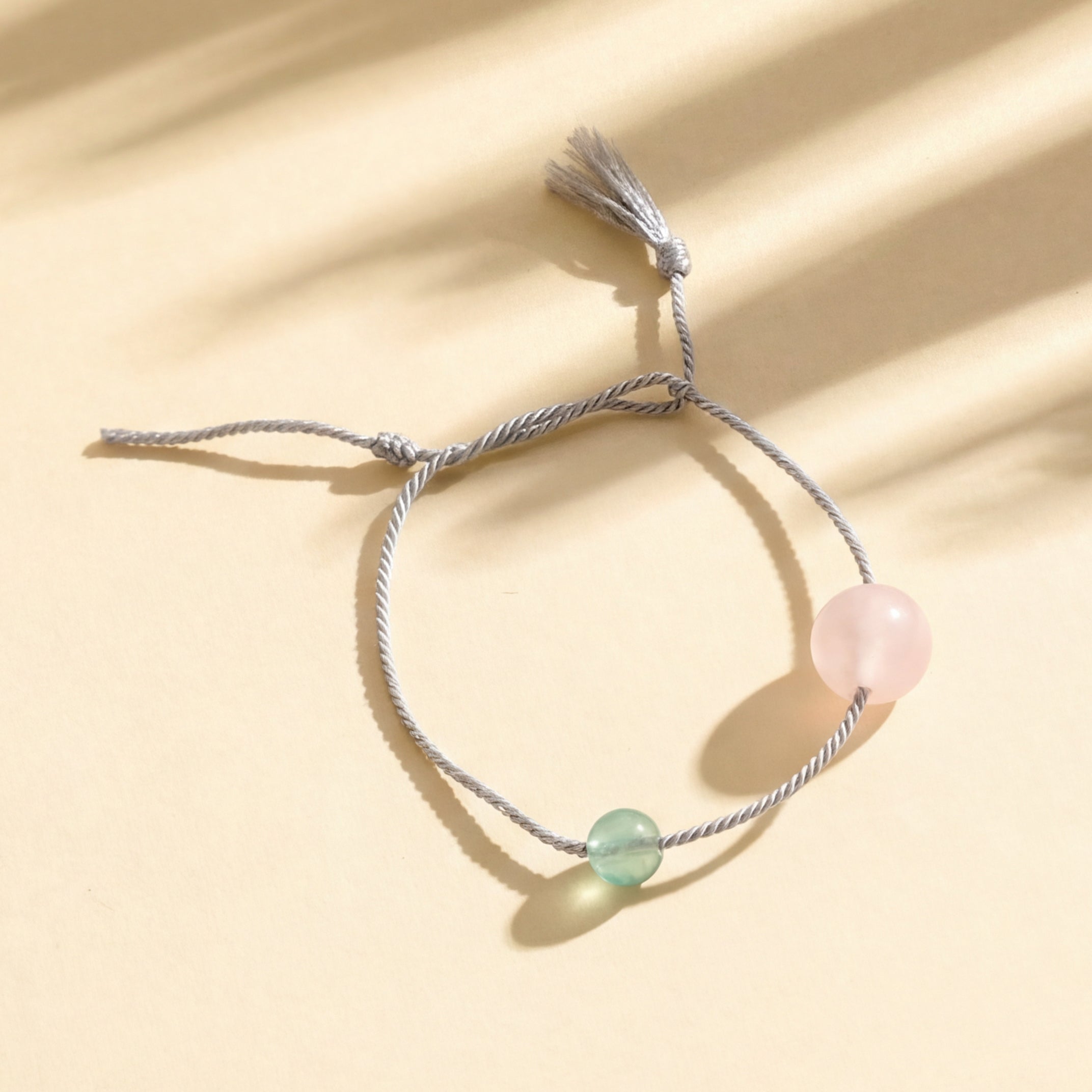 Rose Quartz and Fluorite Wristband Bracelet