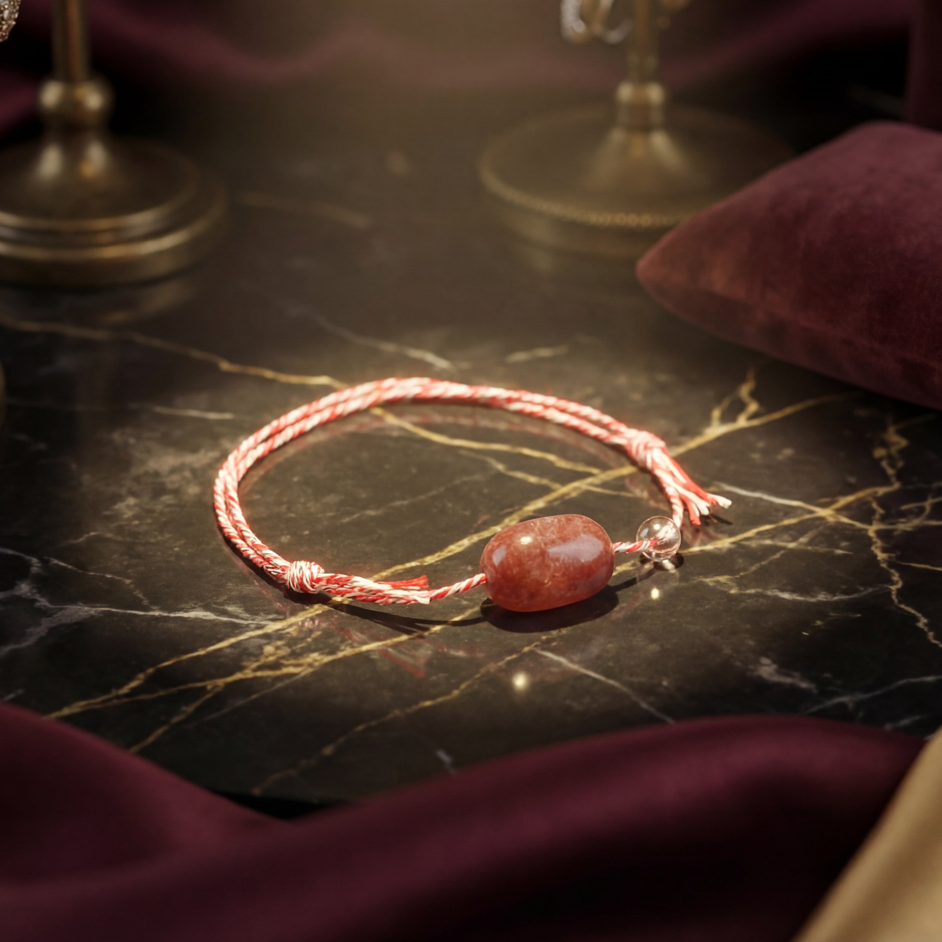 Strawberry Quartz Wristband Bracelet