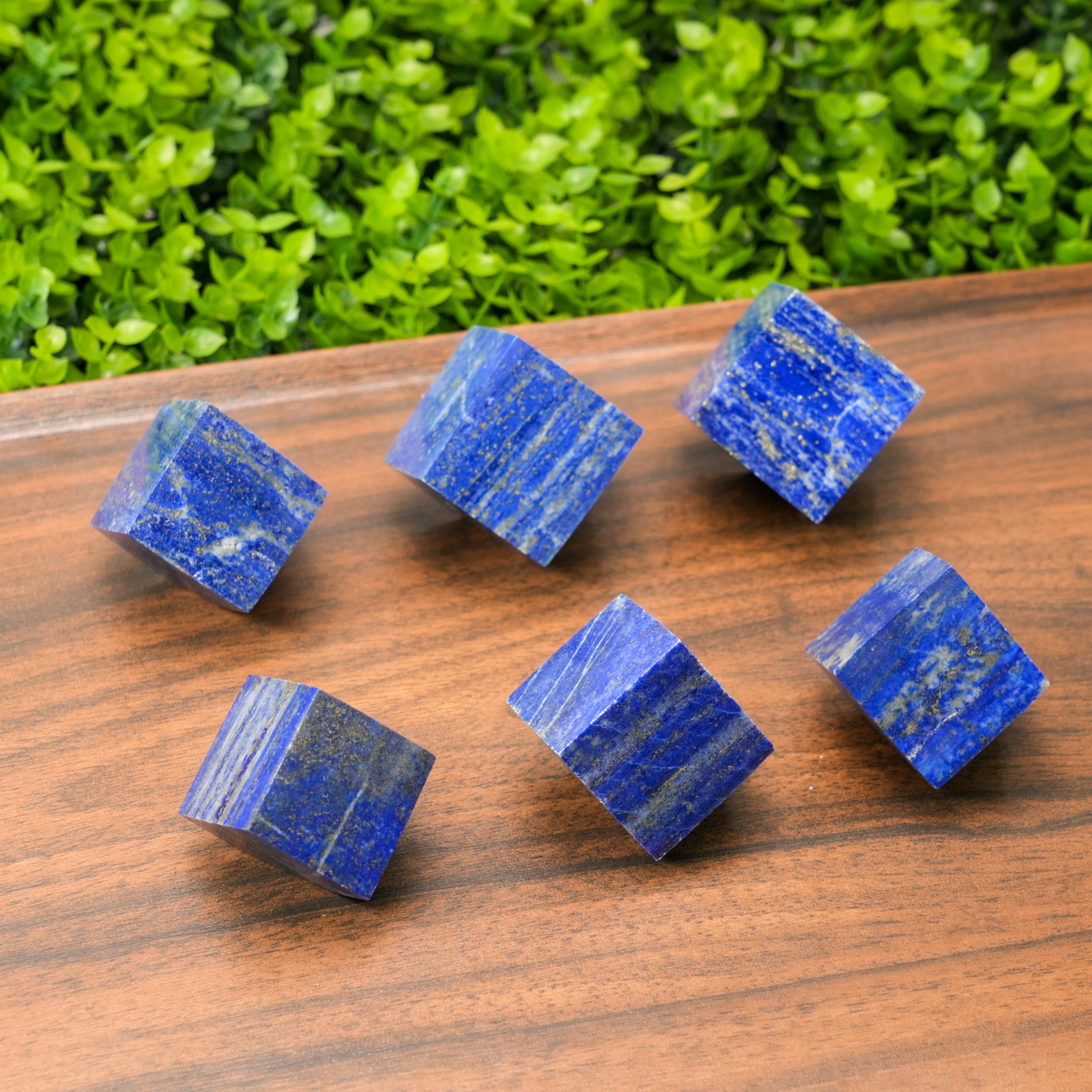 Lapis Lazuli Cube Polished Square Stone for Chakra Balance & Collection