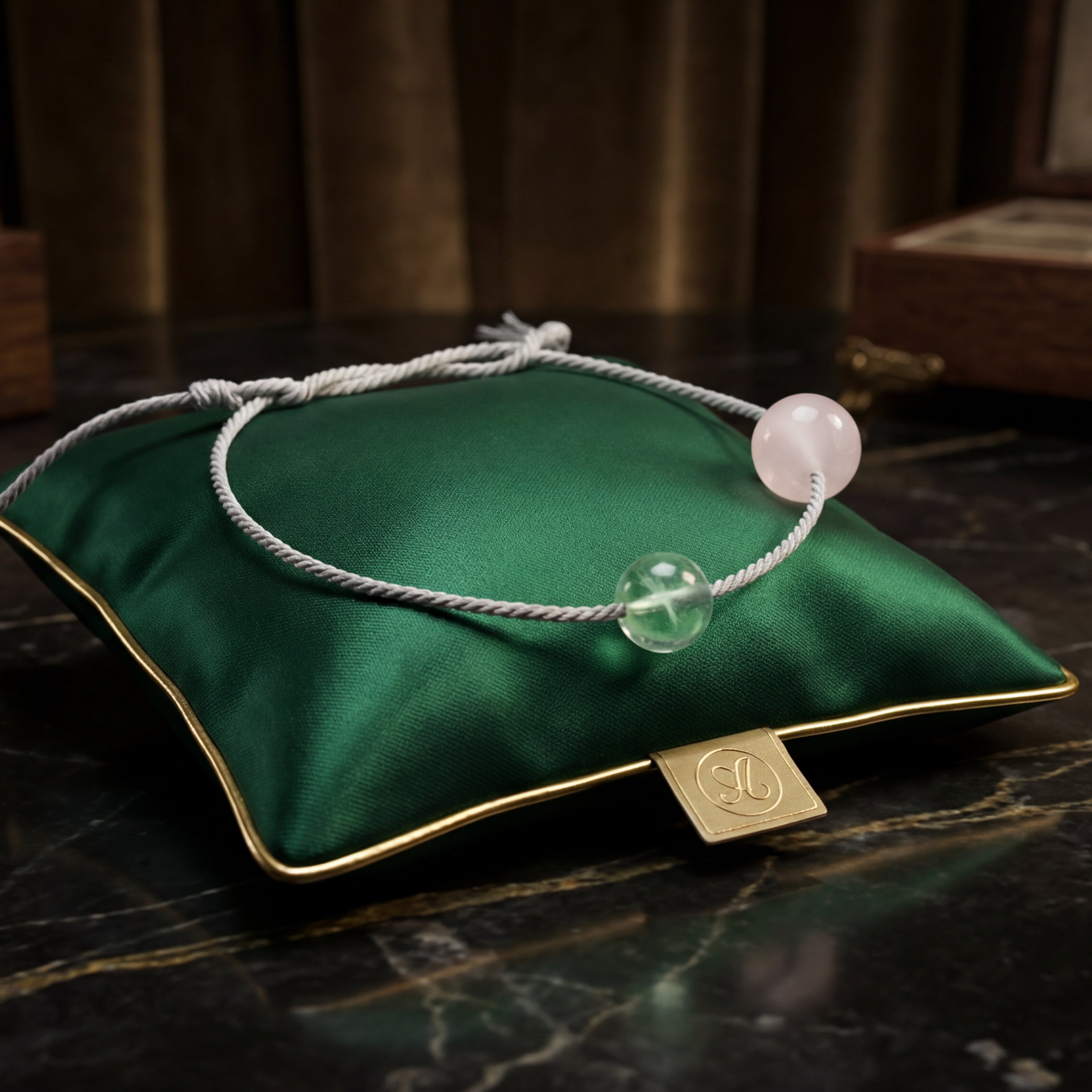 Rose Quartz and Fluorite Wristband Bracelet