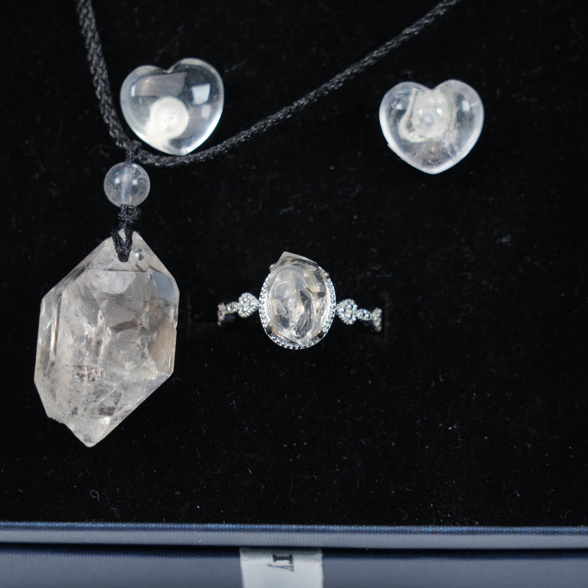 Crystal Jewelry Set - Necklace, Earrings & Ring 3-in-1
