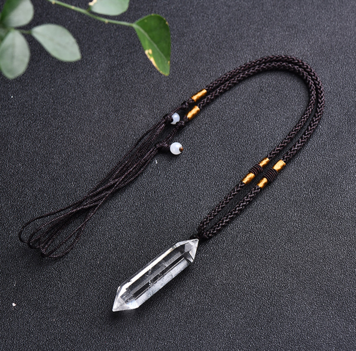 Clear Quartz Double Pointed Column Necklace