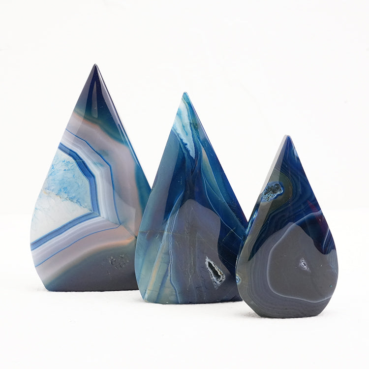 Soft blue and white banded Blue Lace Agate freeform