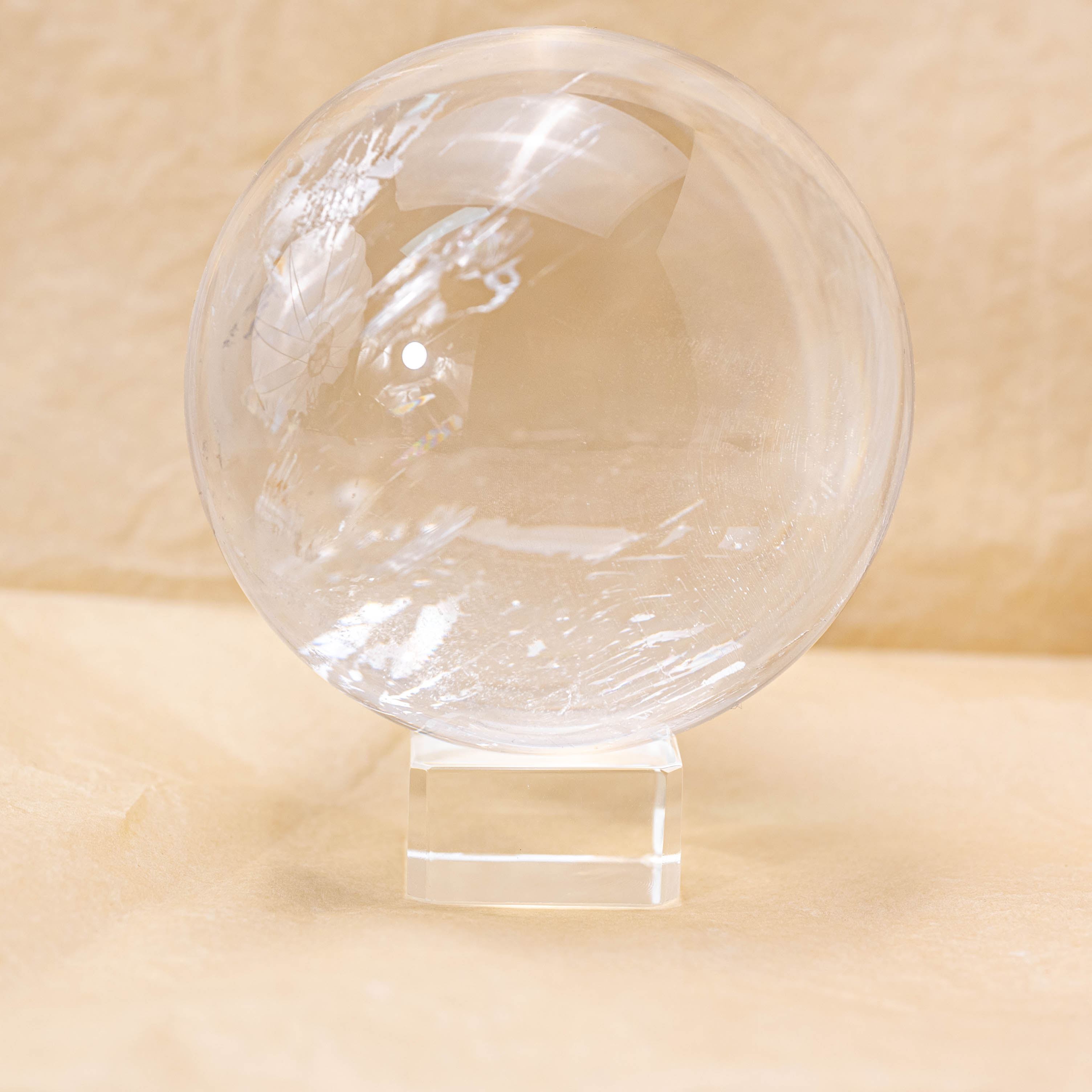 Clear Quartz Sphere for Enhancing Meditation Practice and Spiritual Awareness