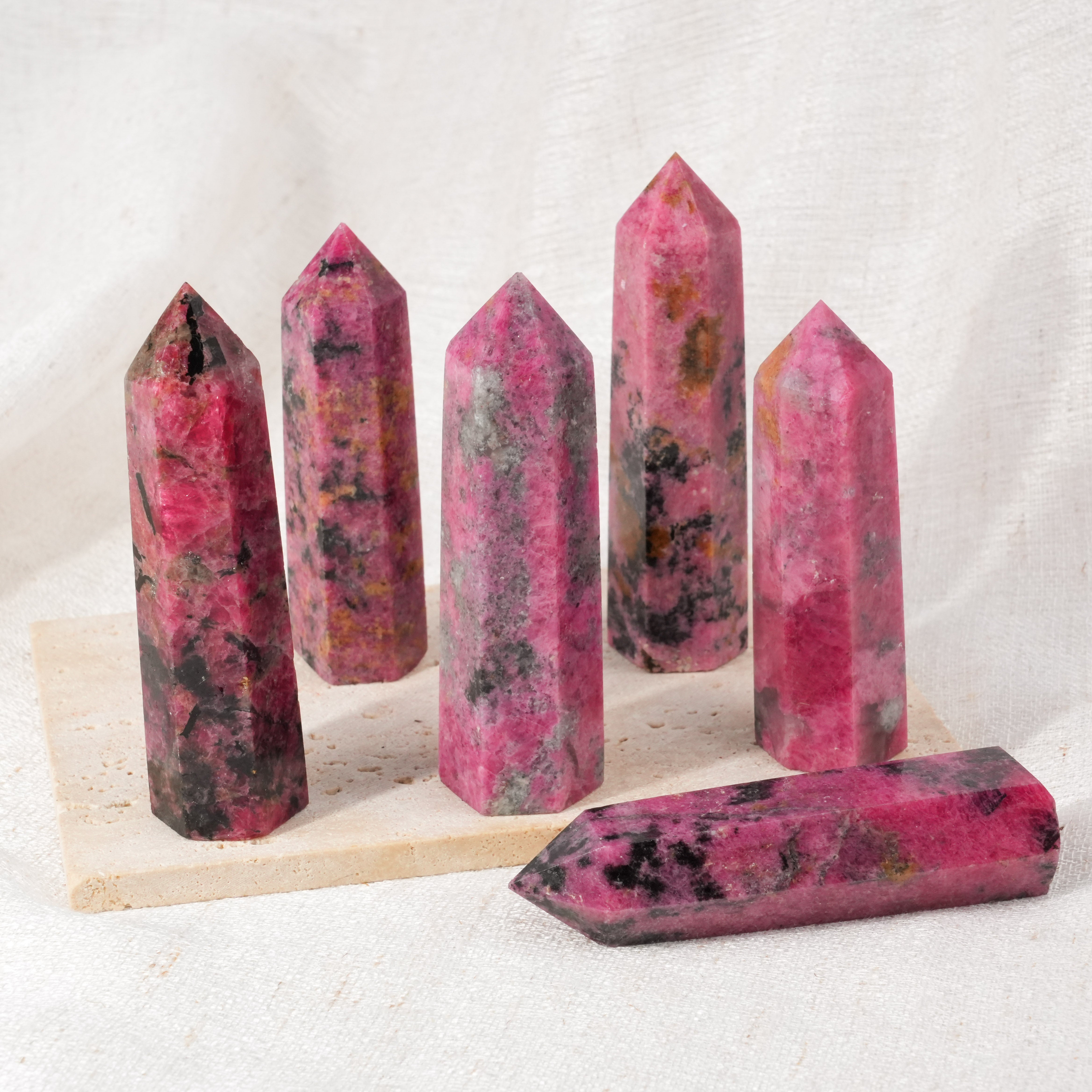 Black Rhodonite Point