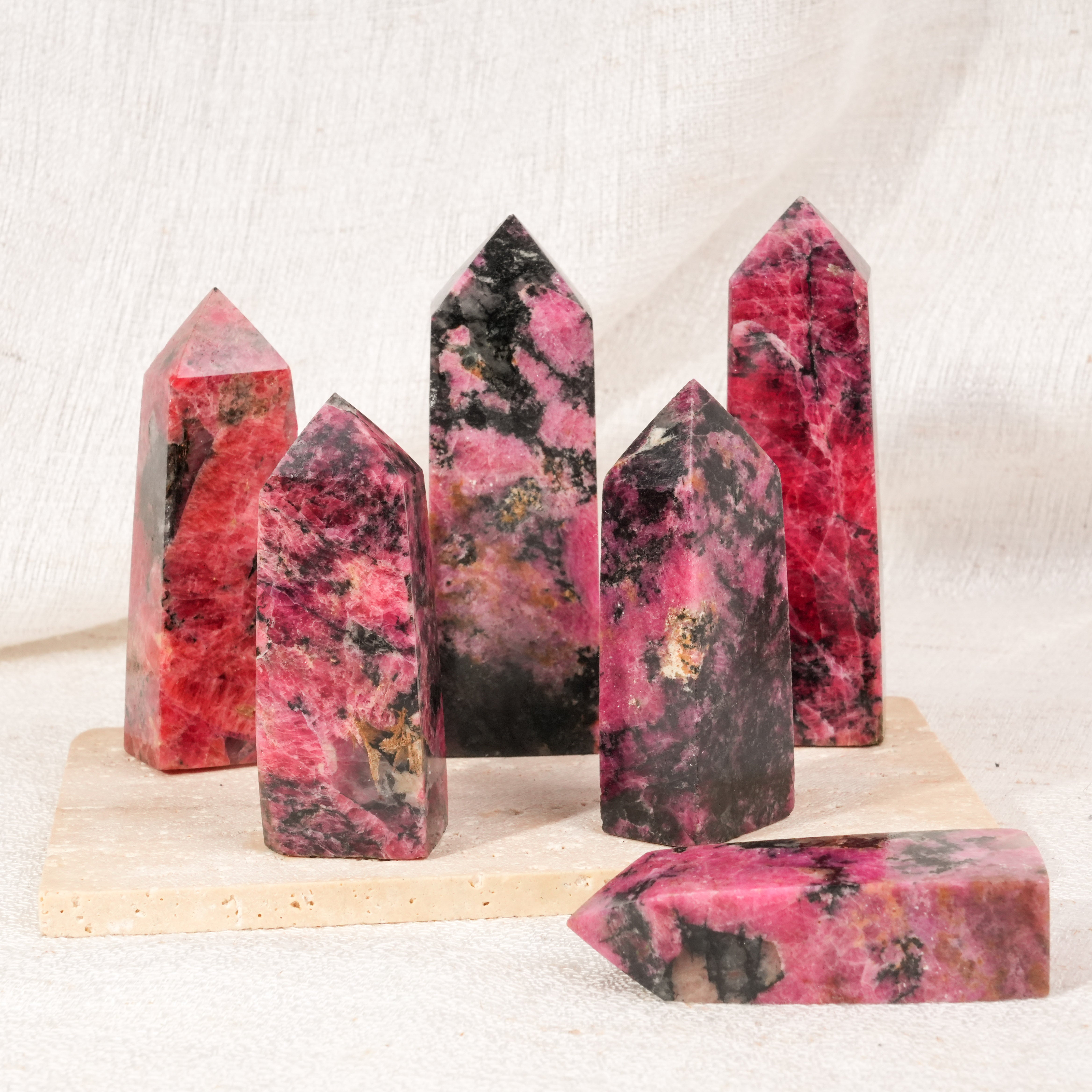 Black Rhodonite Tower