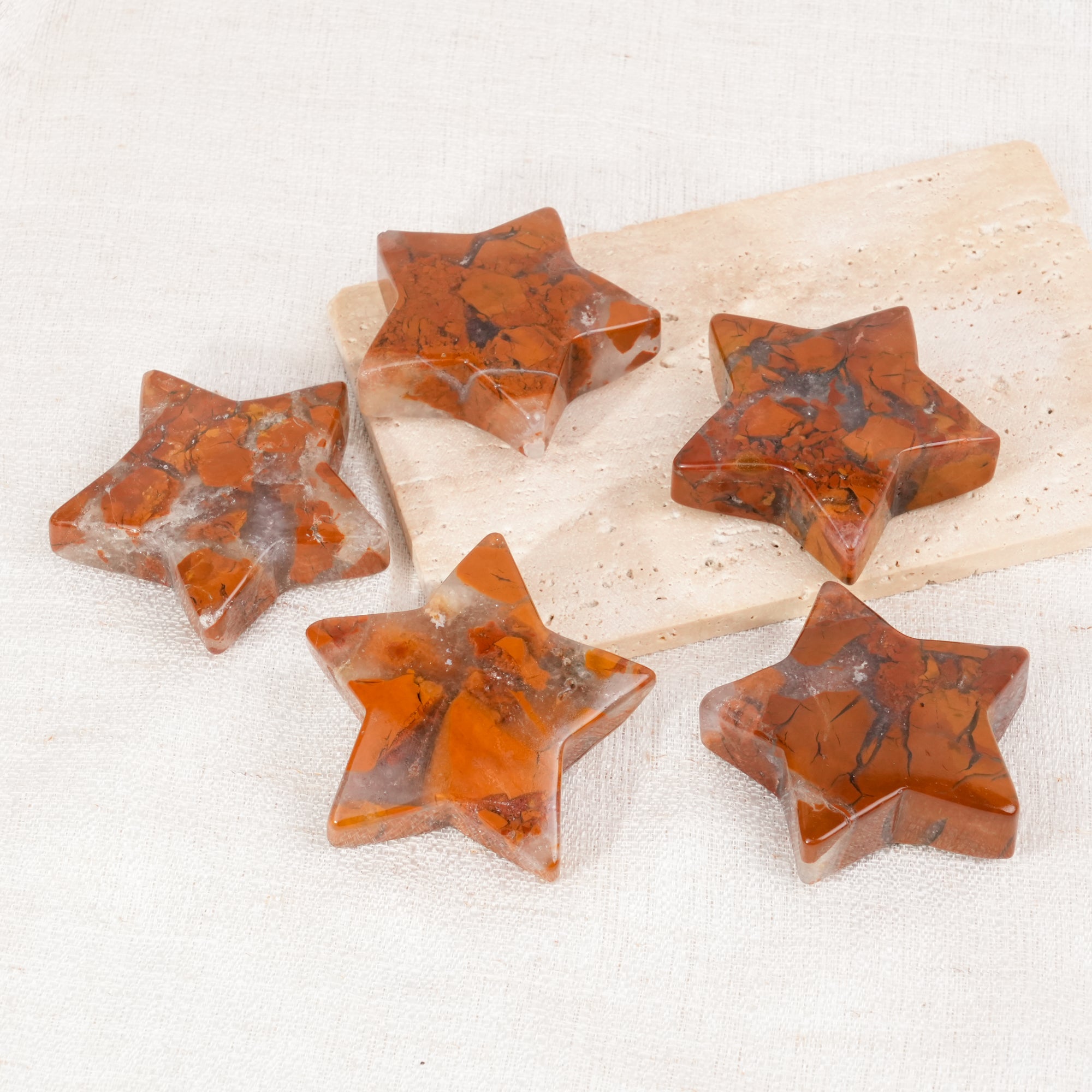 Indonesian Agate Pentagram Palm Stone