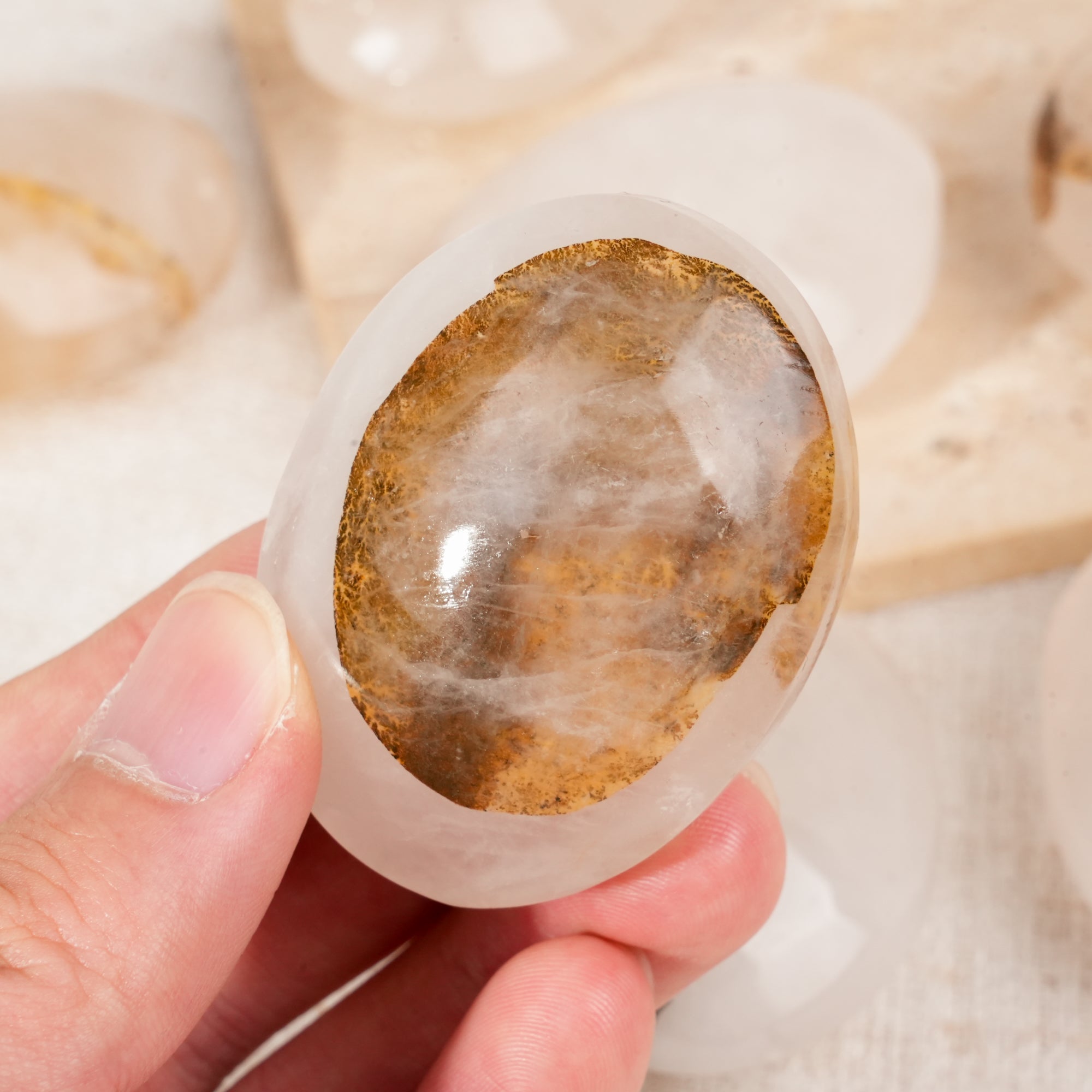 Dendritic Quartz Palm Stone