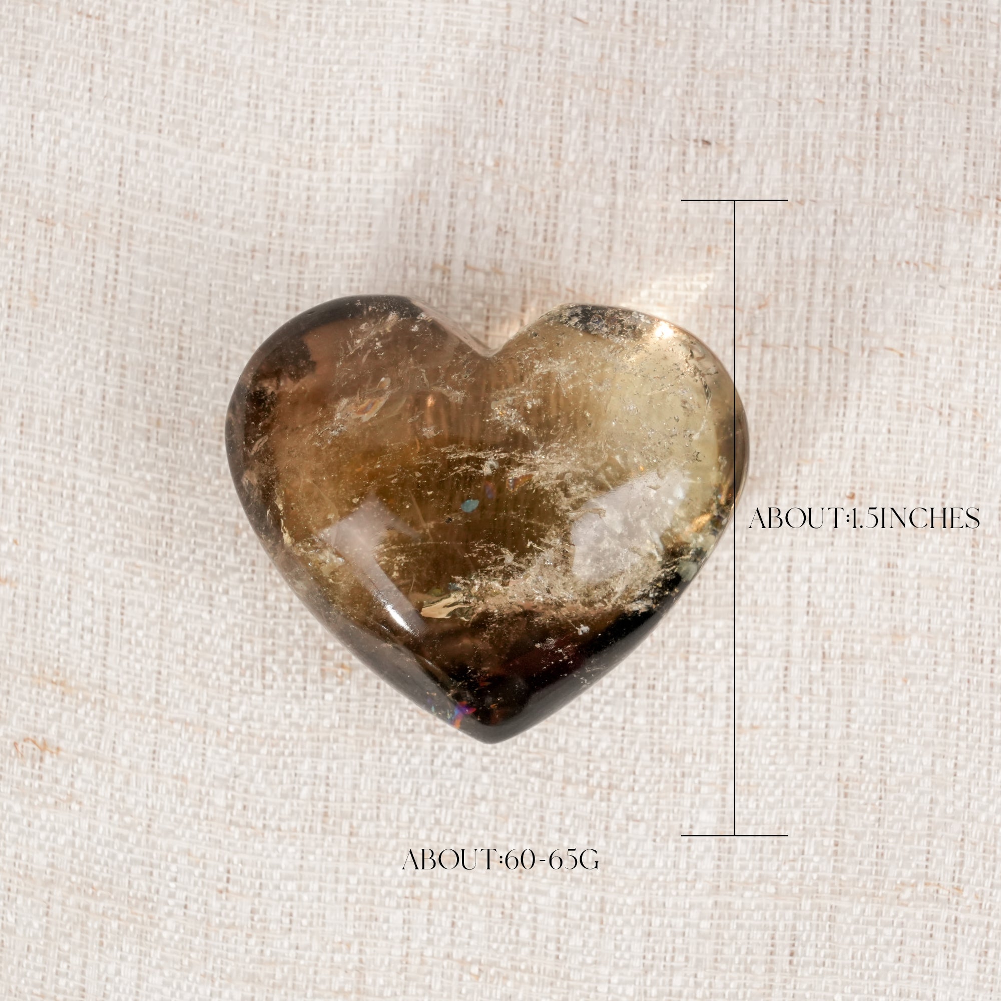 Citrine Heart Palm Stone