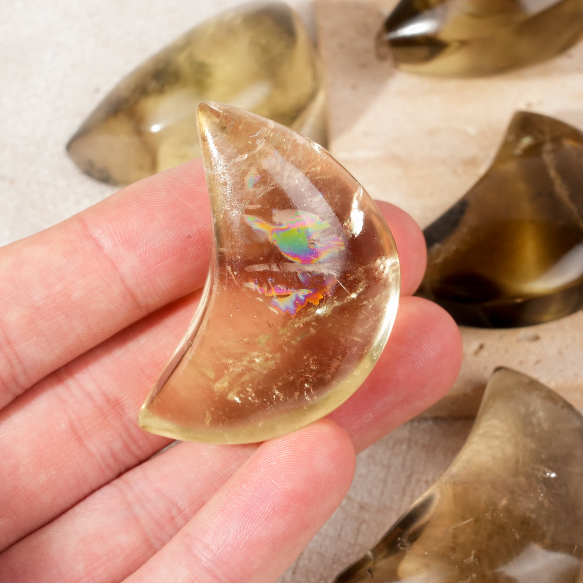 Citrine Moon Palm Stone