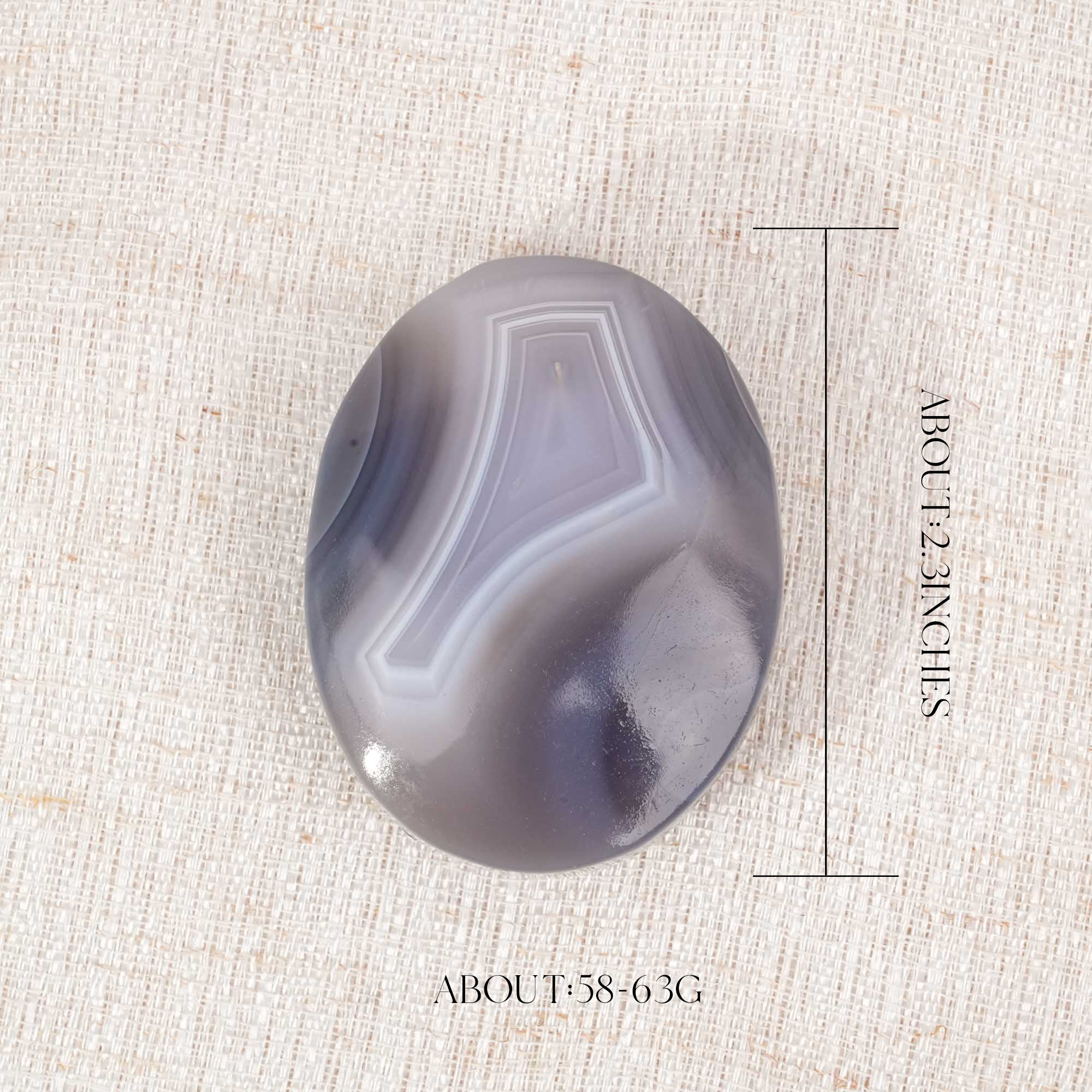 Gray Agate Palm Stone