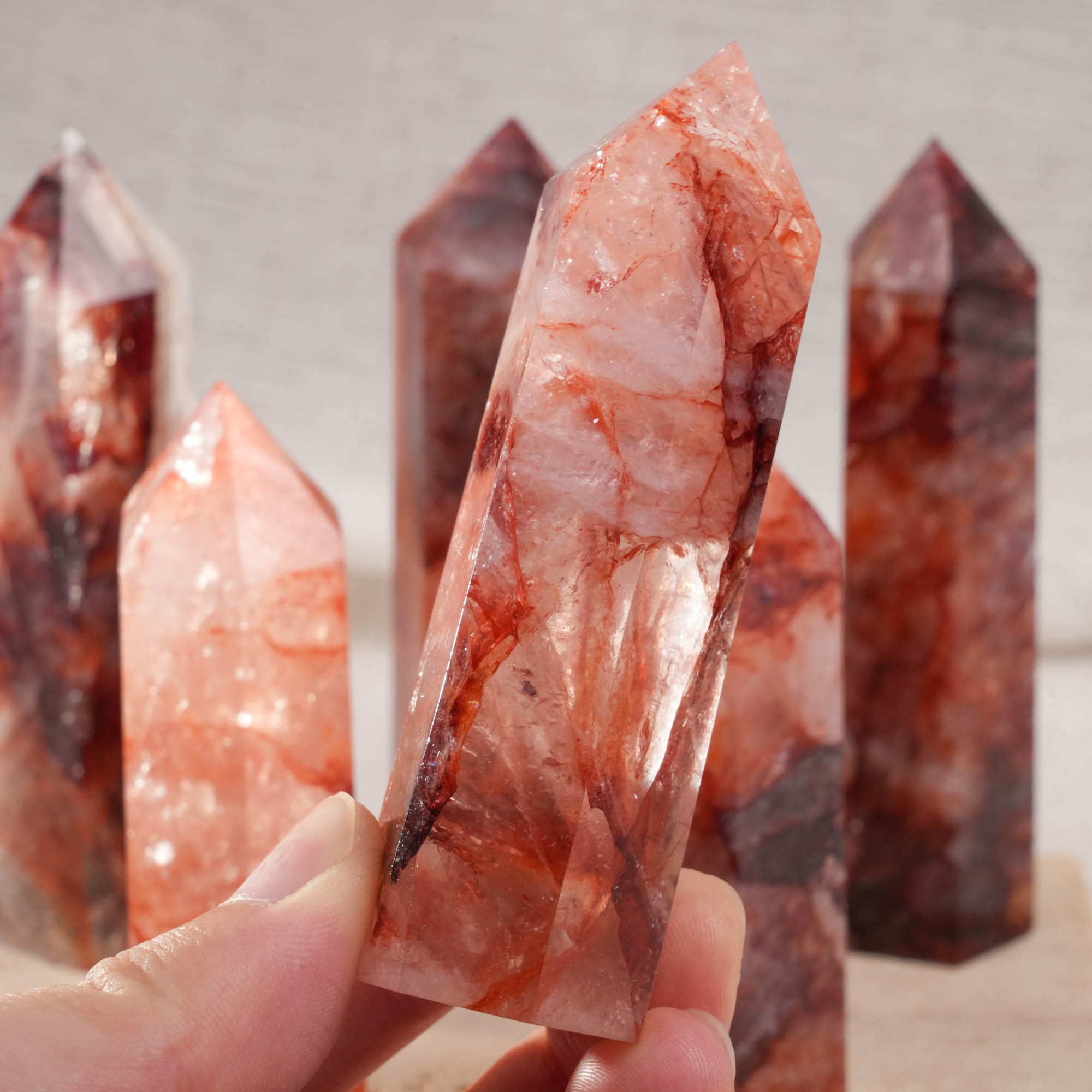Red Fire Quartz Point