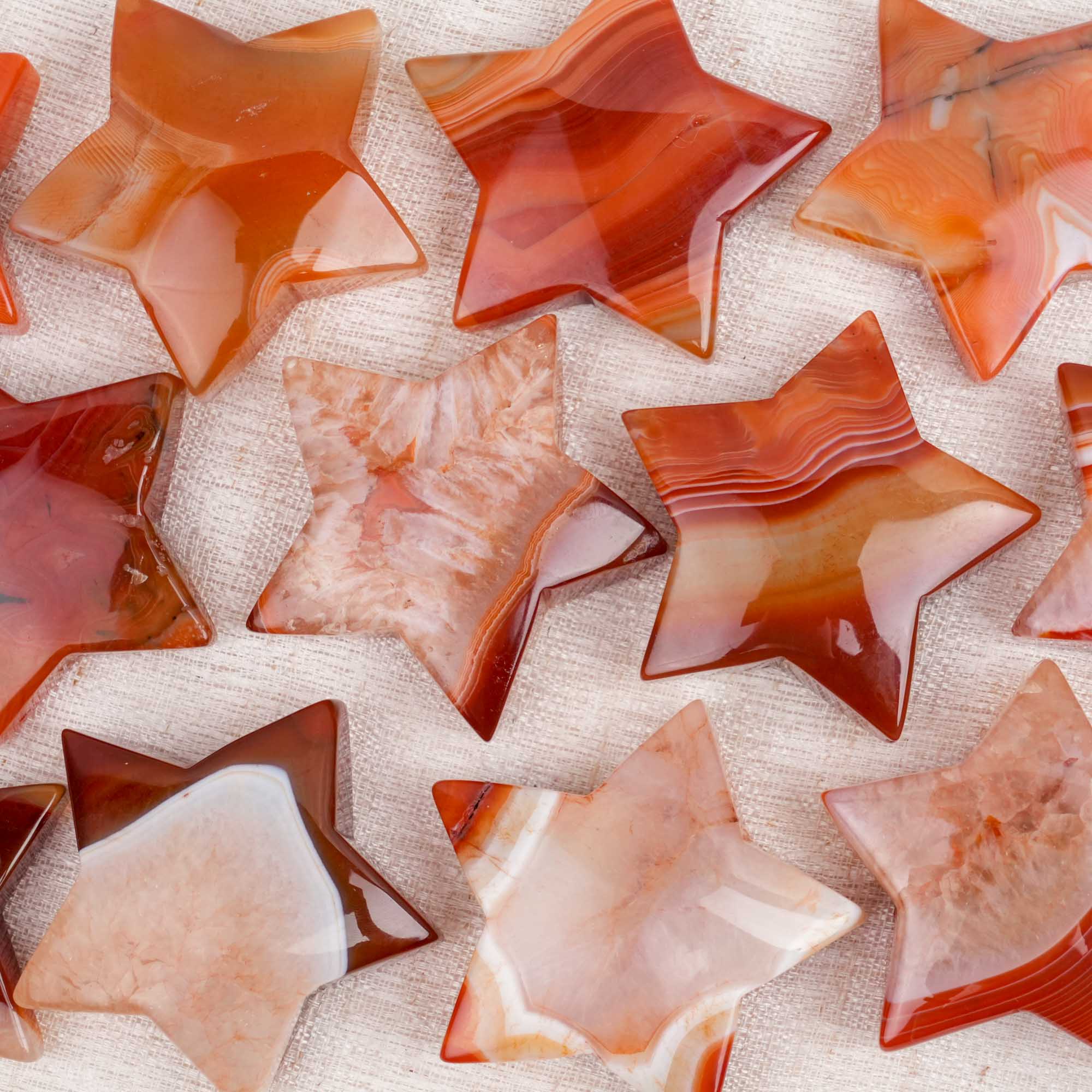 Red Sardonyx Pentagram Palm Stone