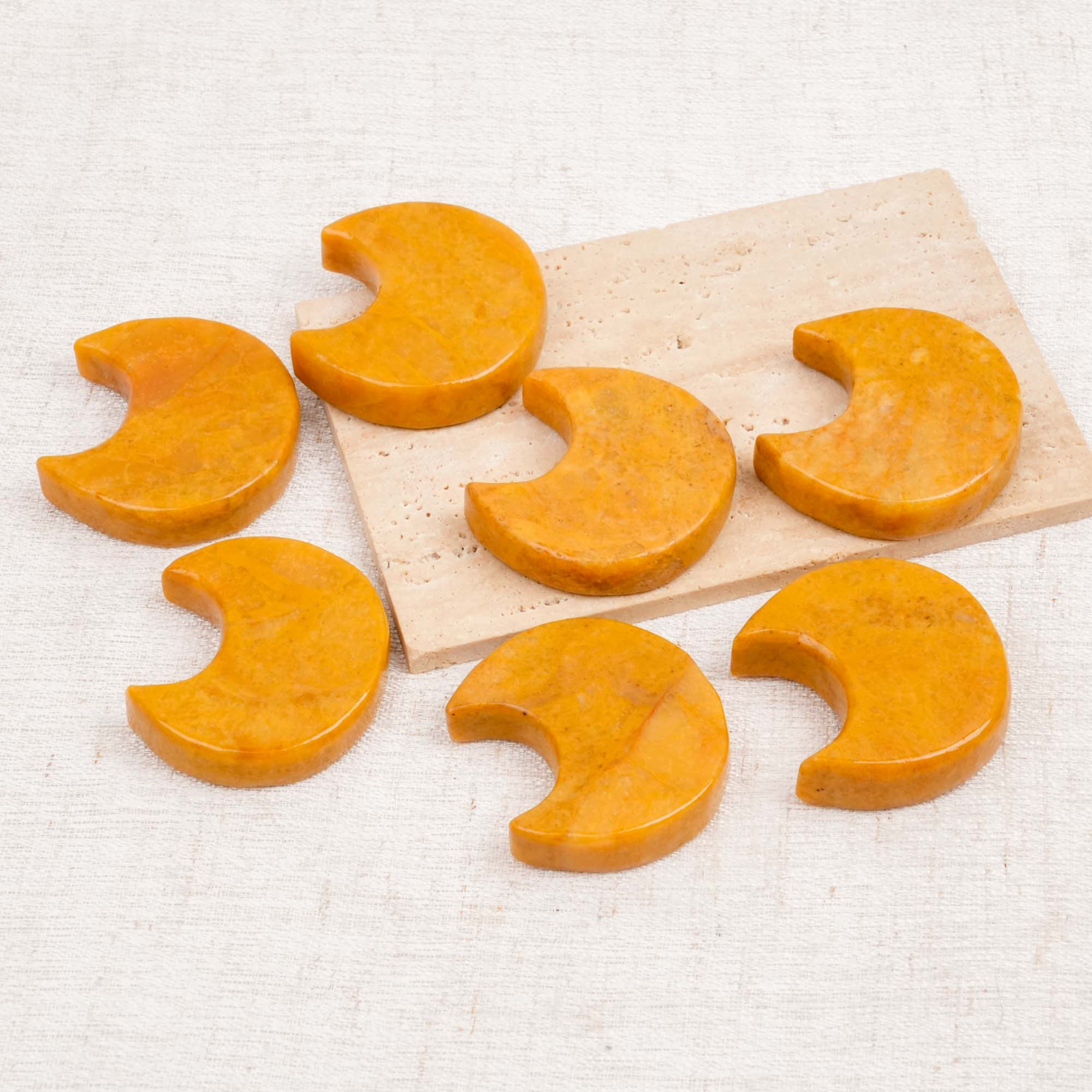 Yellow Jade Moon Palm Stone