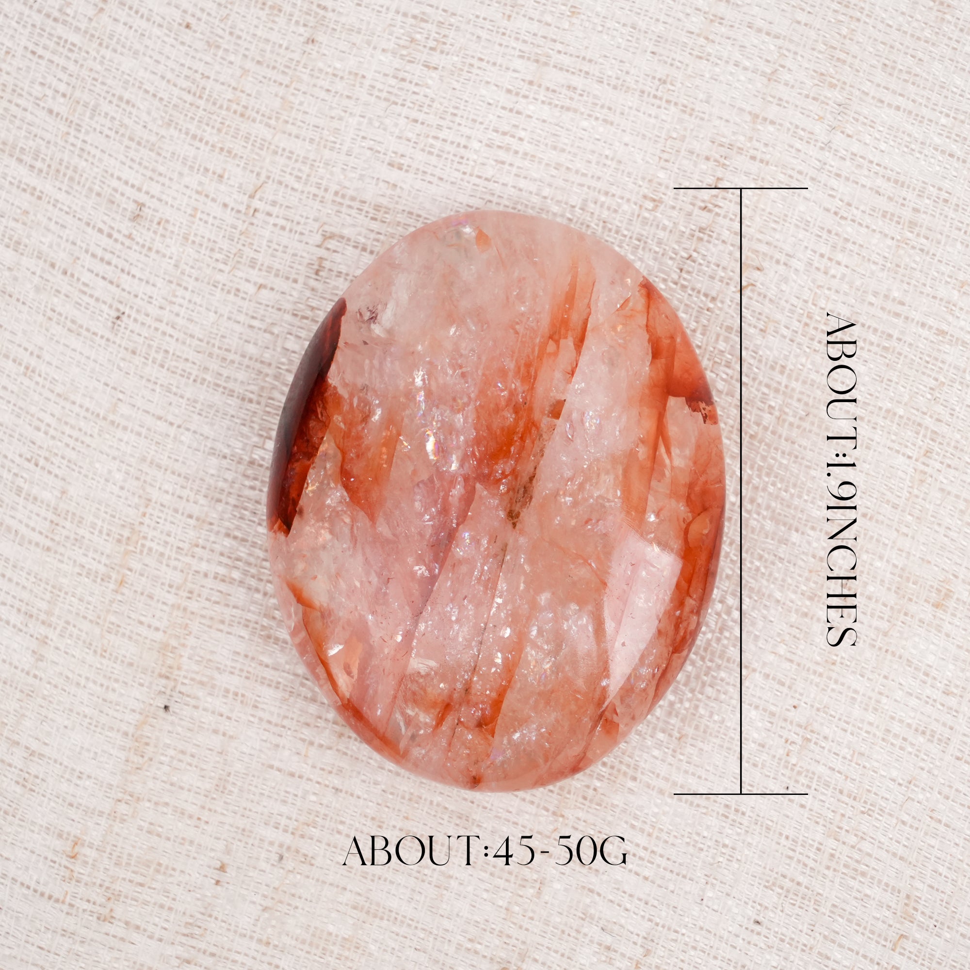 Red Fire Quartz Palm Stone
