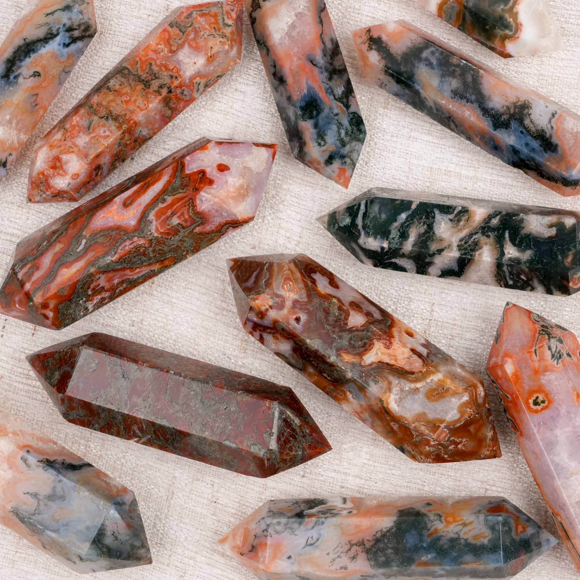 Red Moss Agate Double Terminated Point