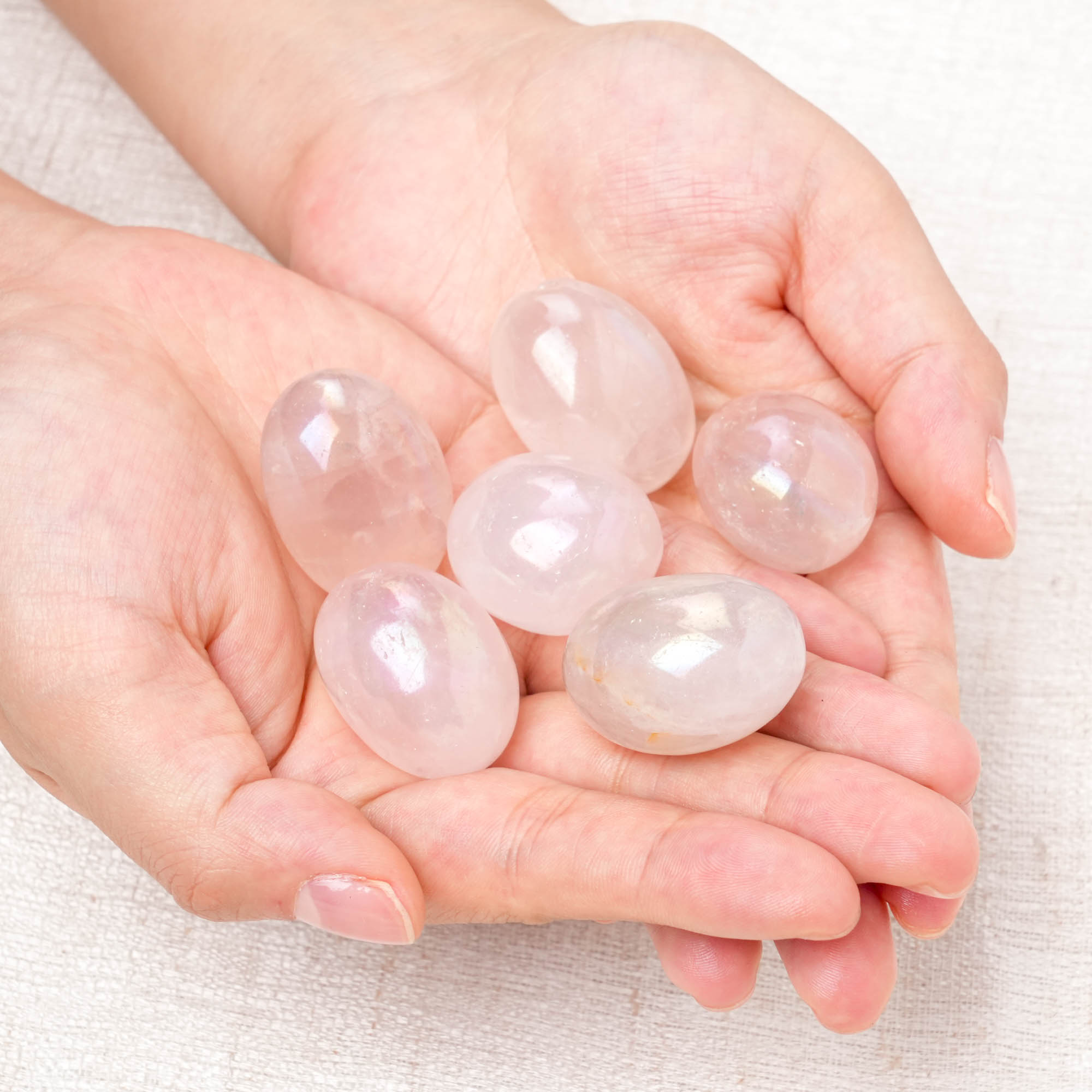 Aura Rose Quartz Tumbled Stone