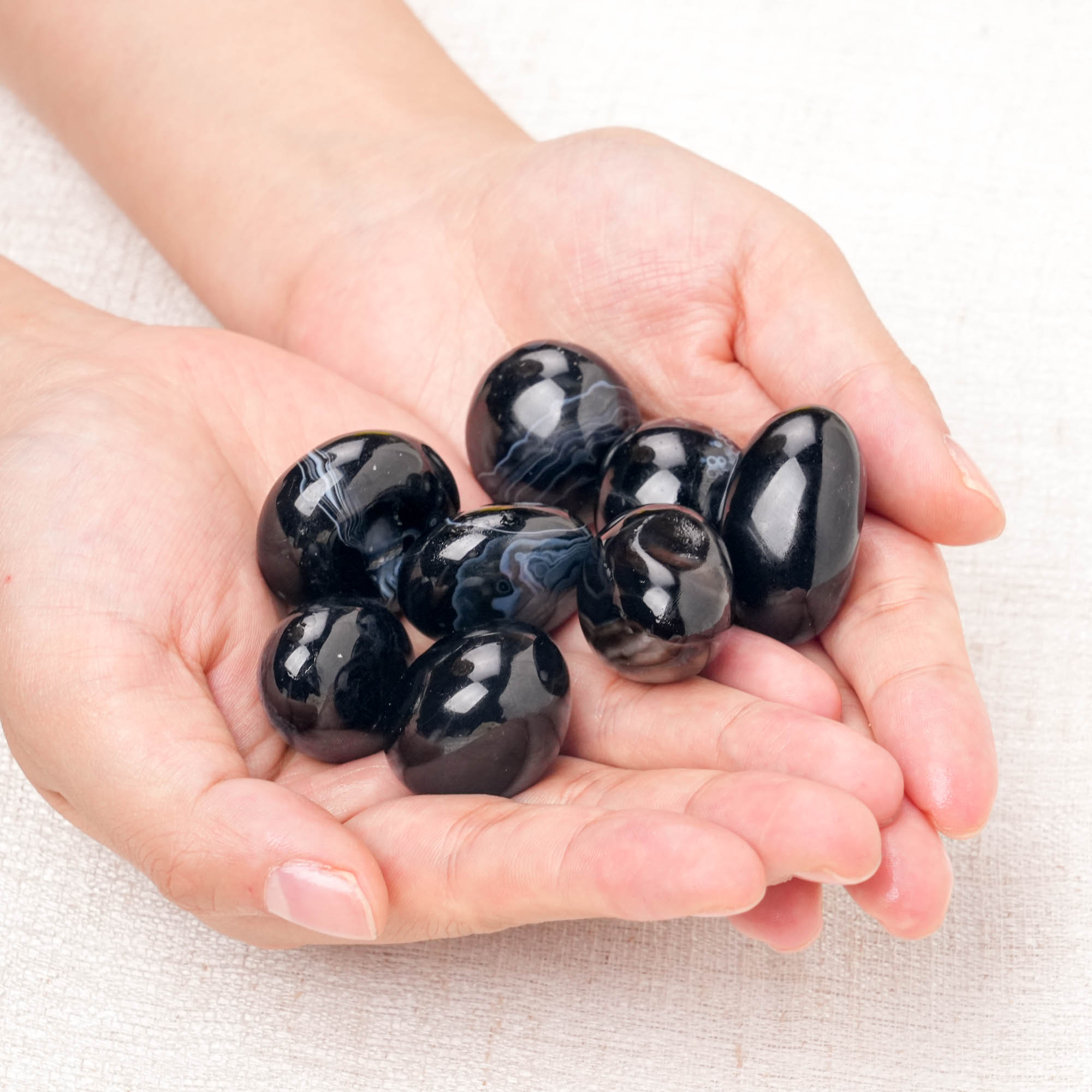 Black Sardonyx Tumbled Stone