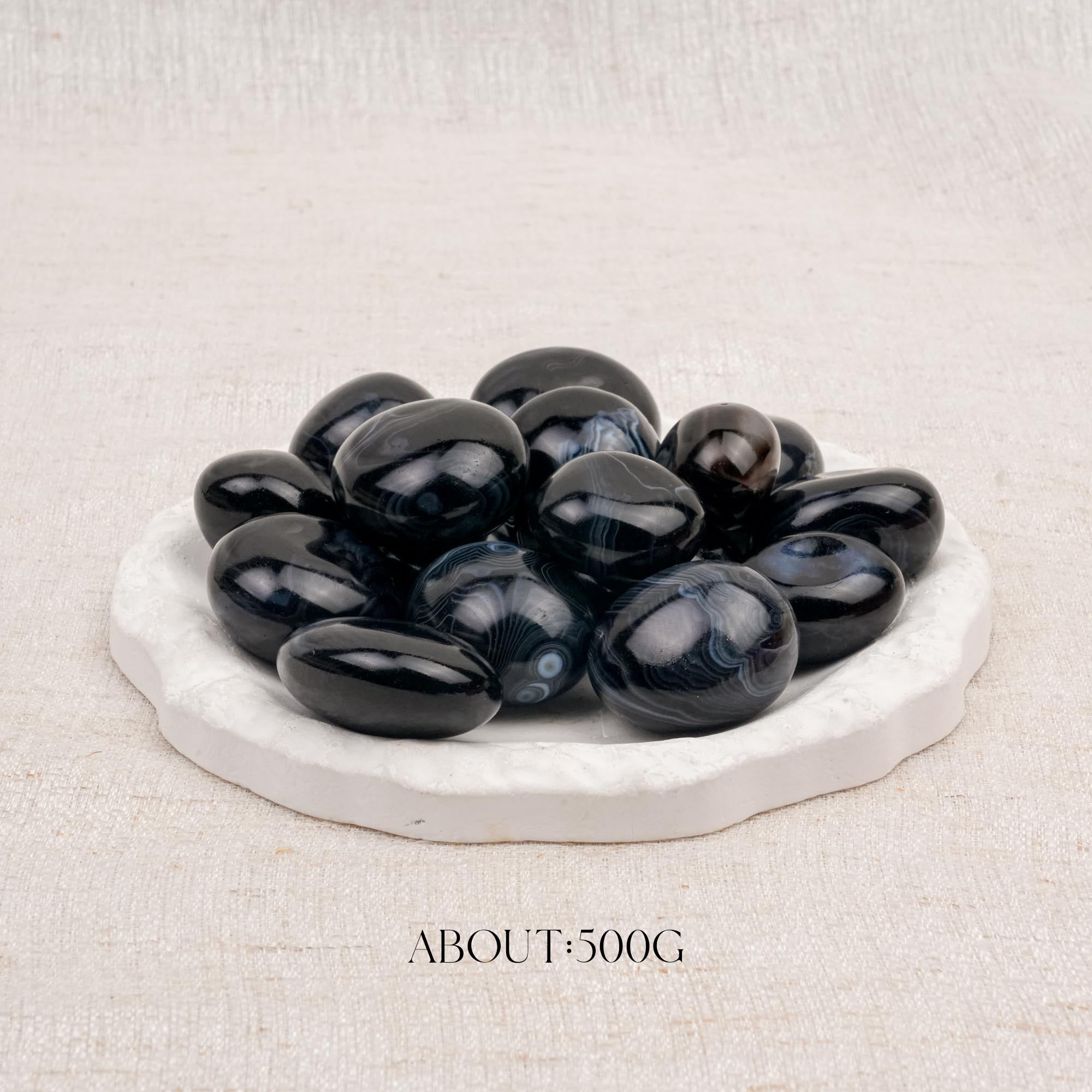 Black Sardonyx Tumbled Stone