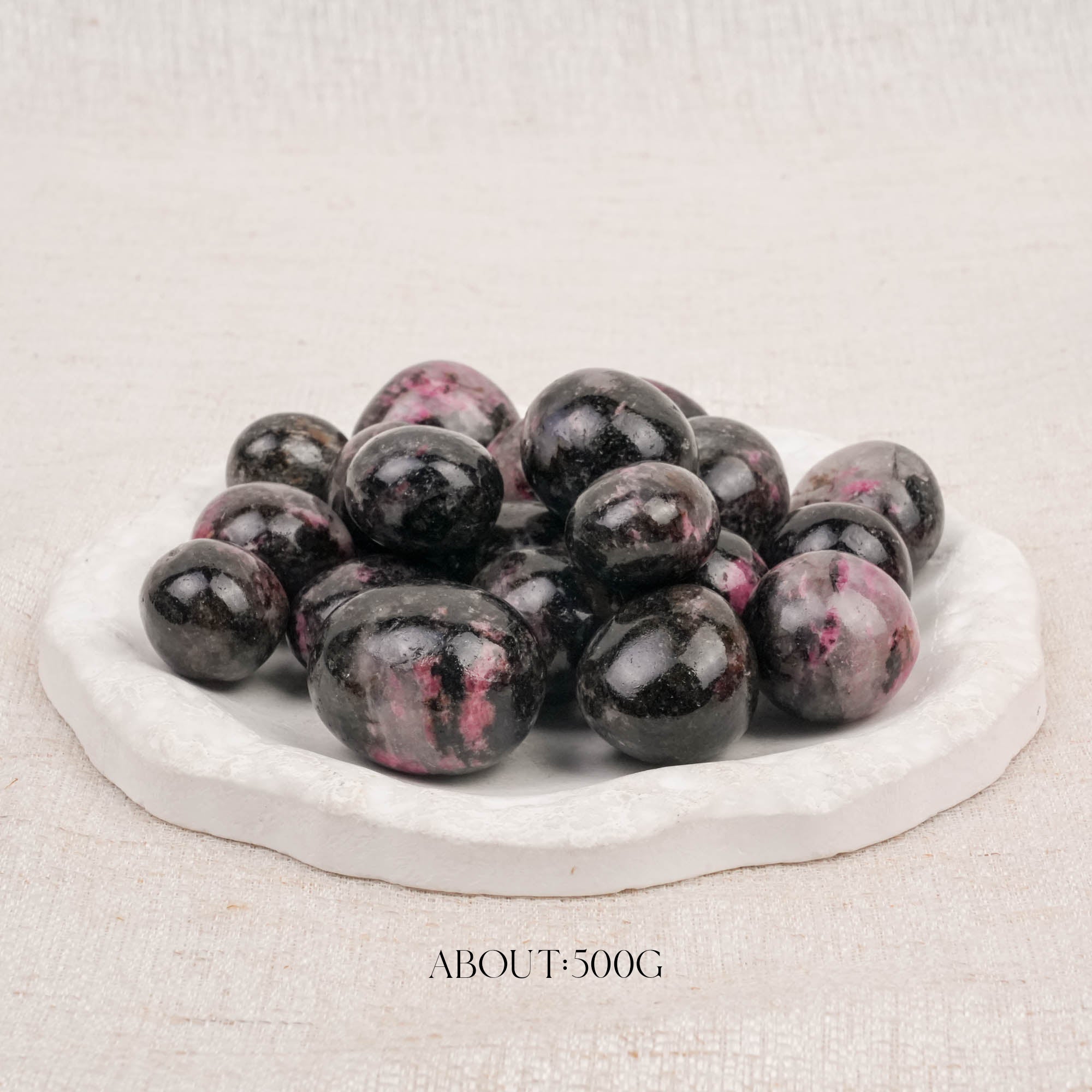 Black Rhodonite Tumbled Stone