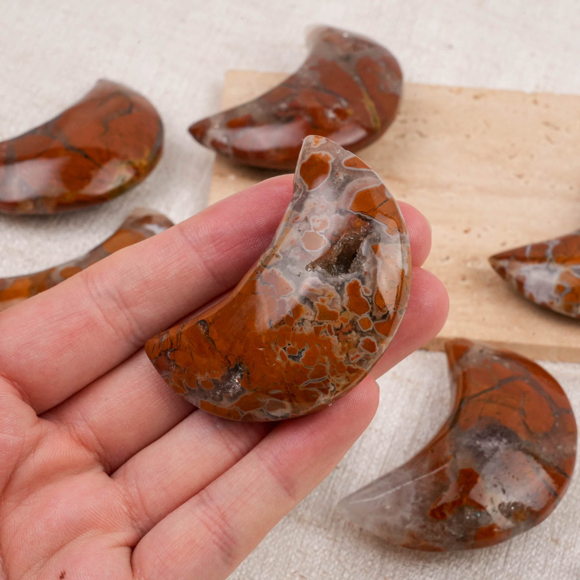 Indonesian Agate Moon Palm Stone