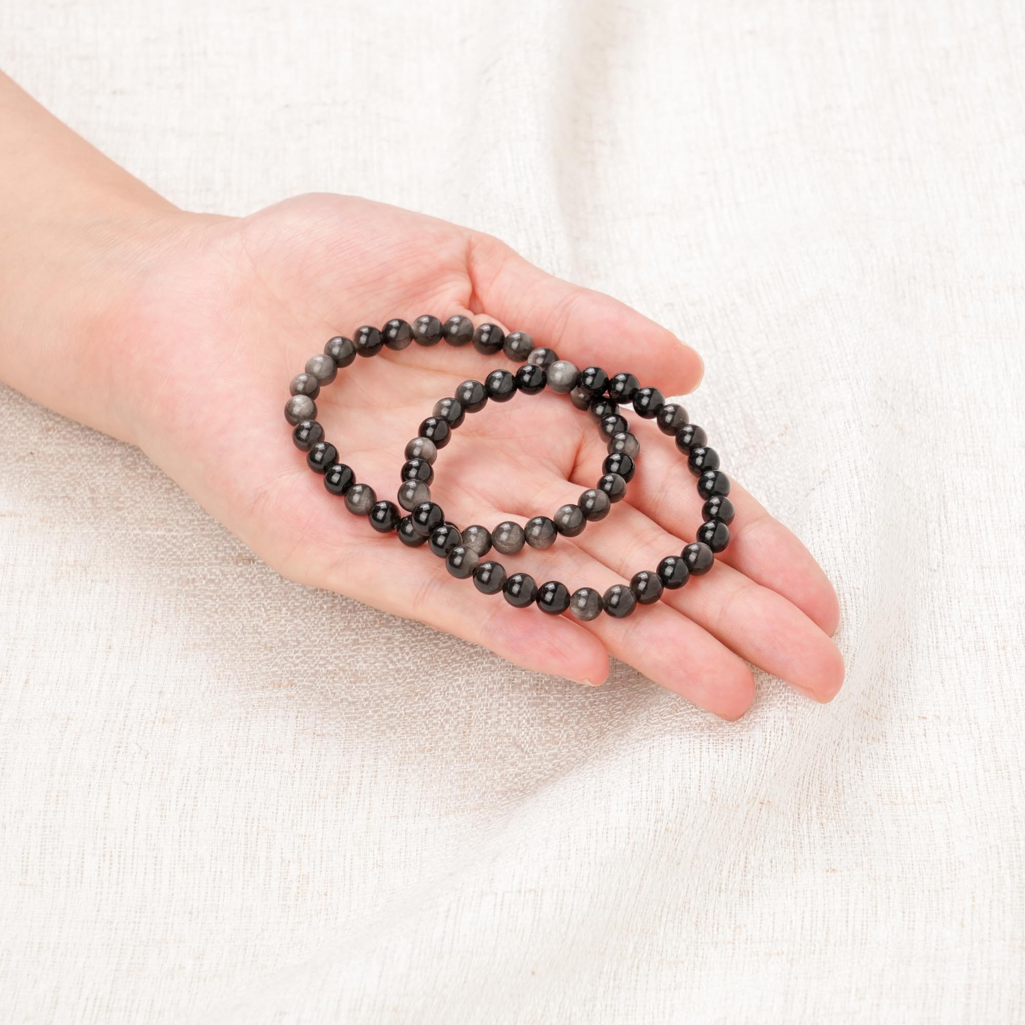 Silver Obsidian Bracelet