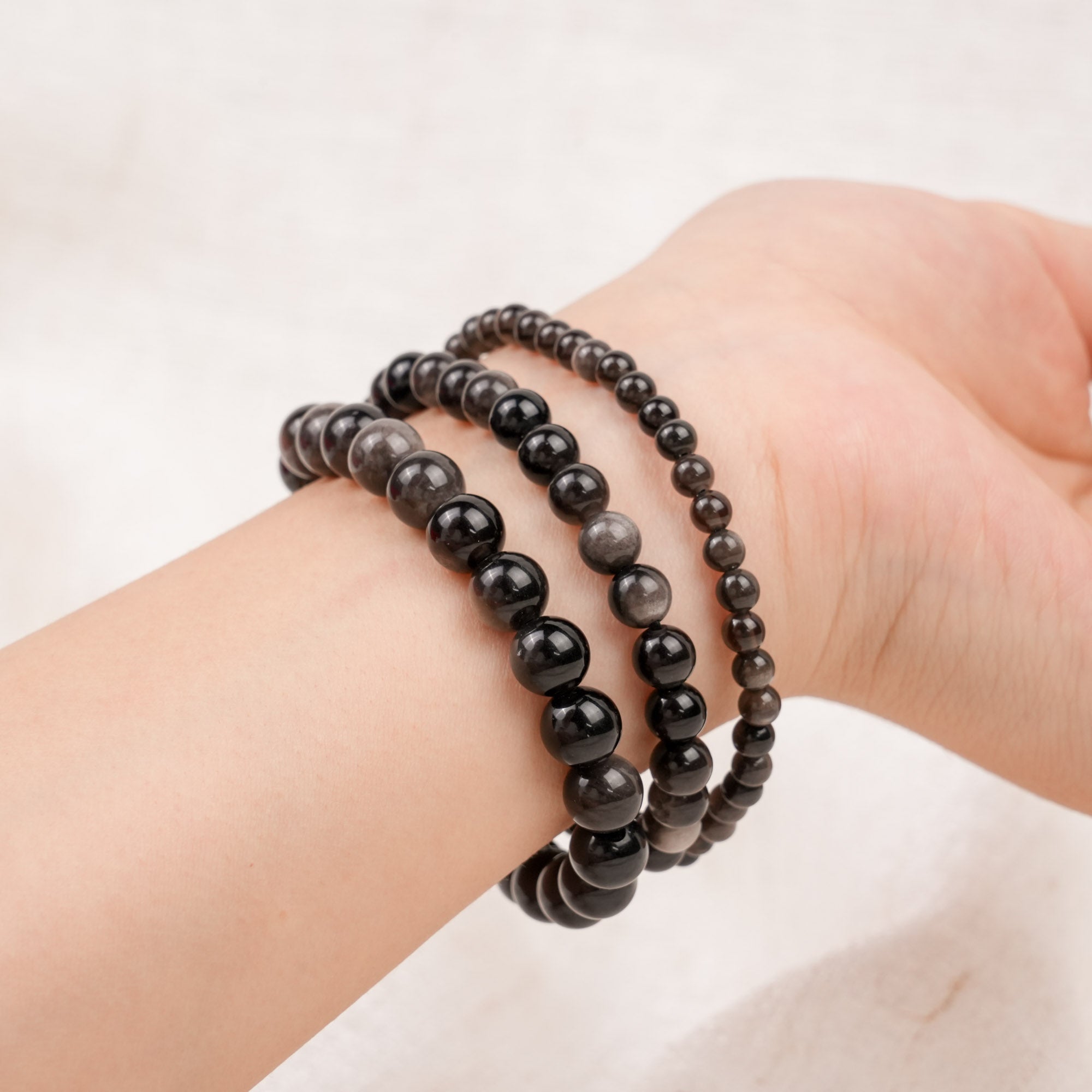 Silver Obsidian Bracelet