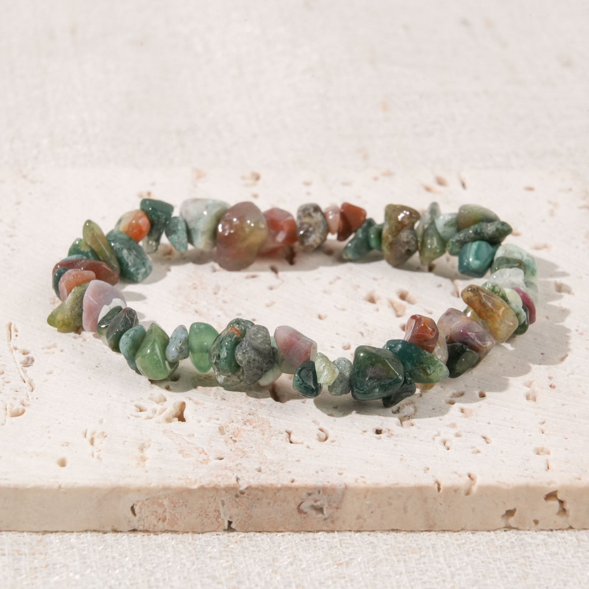 Moss Agate Chip Bracelet