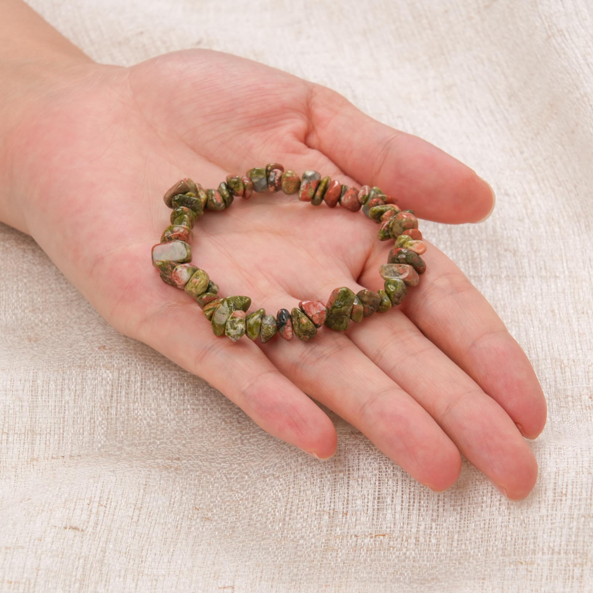 Unakite Chip Bracelet