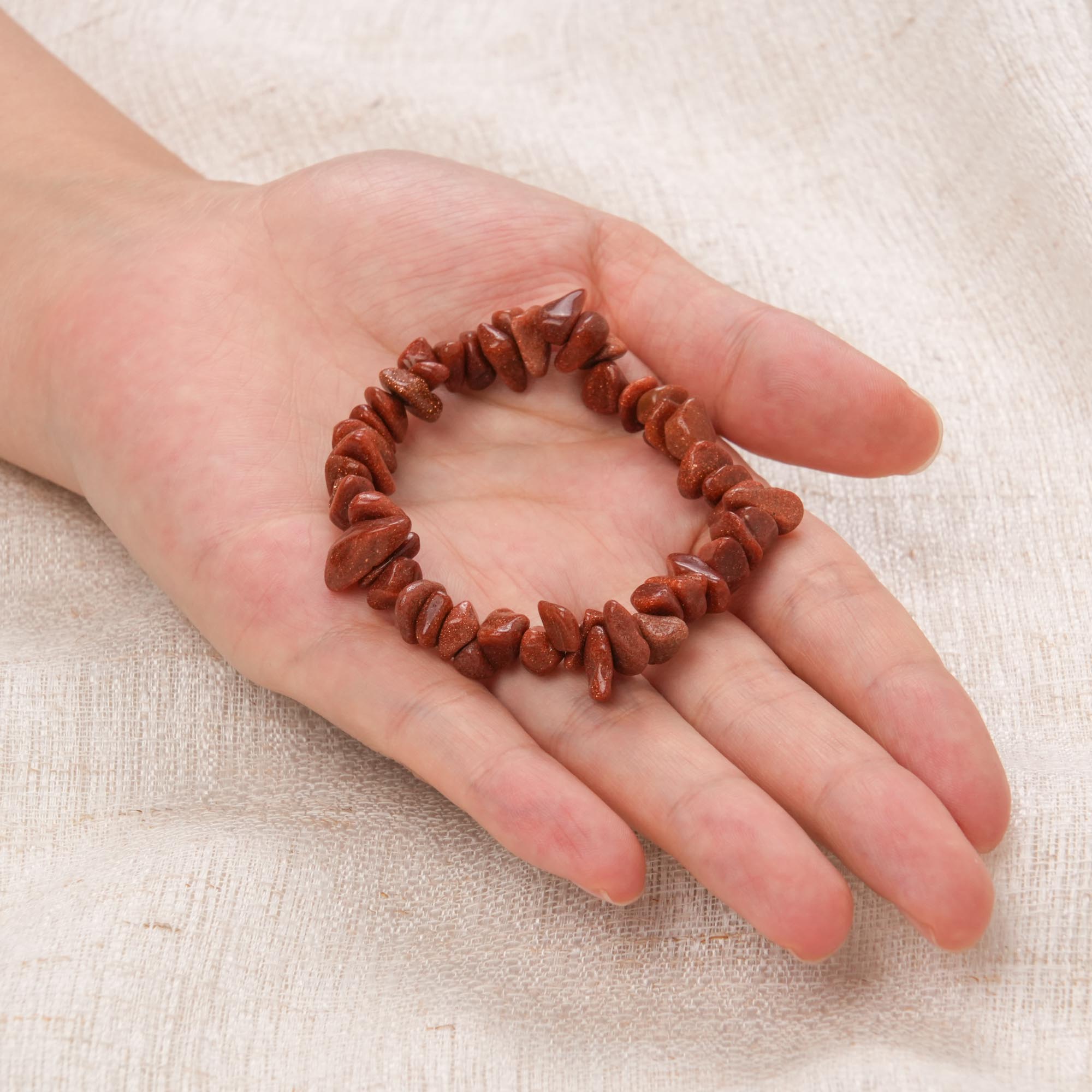 Gold Sand Stone Chip Bracelet