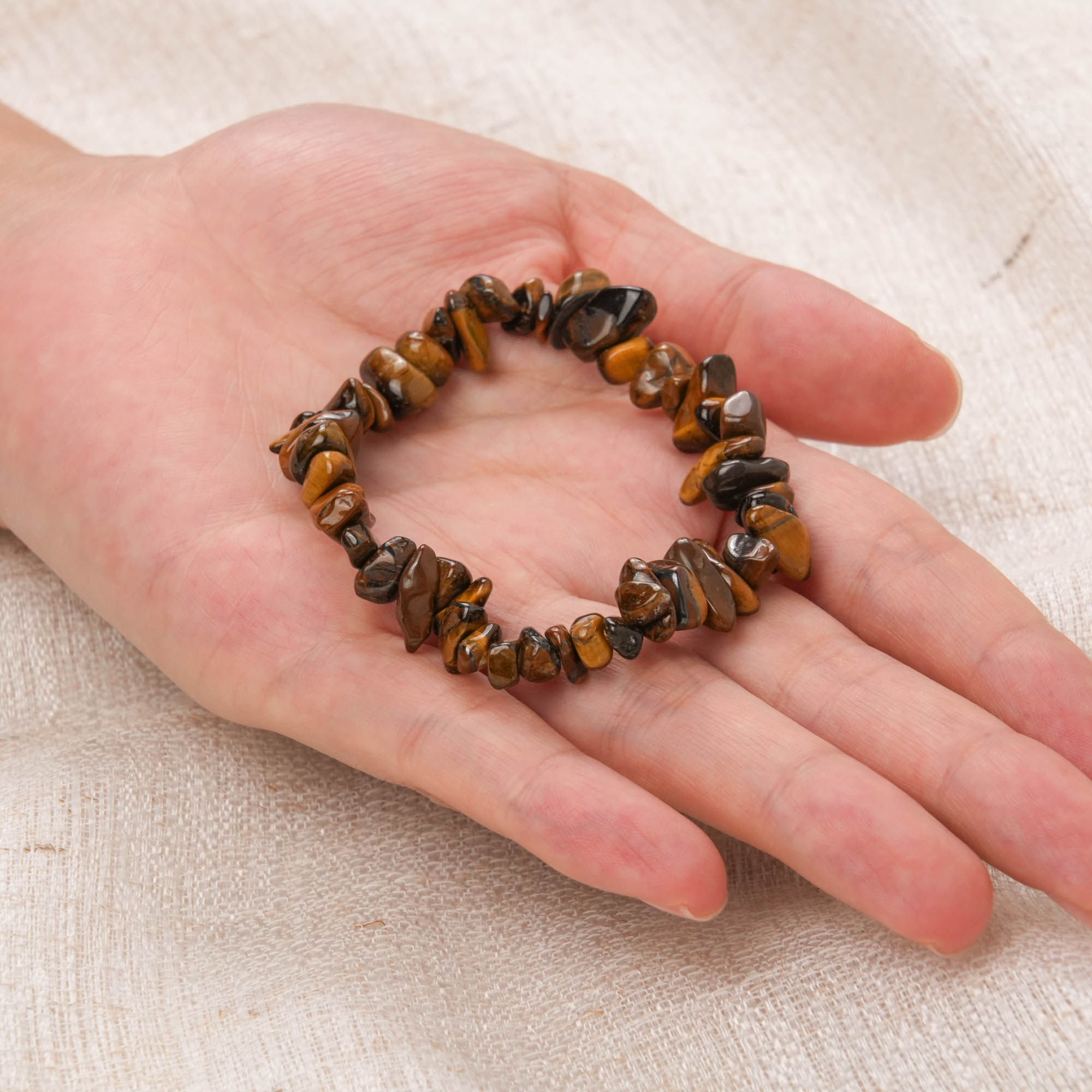 Tiger Eye Stone Chip Bracelet