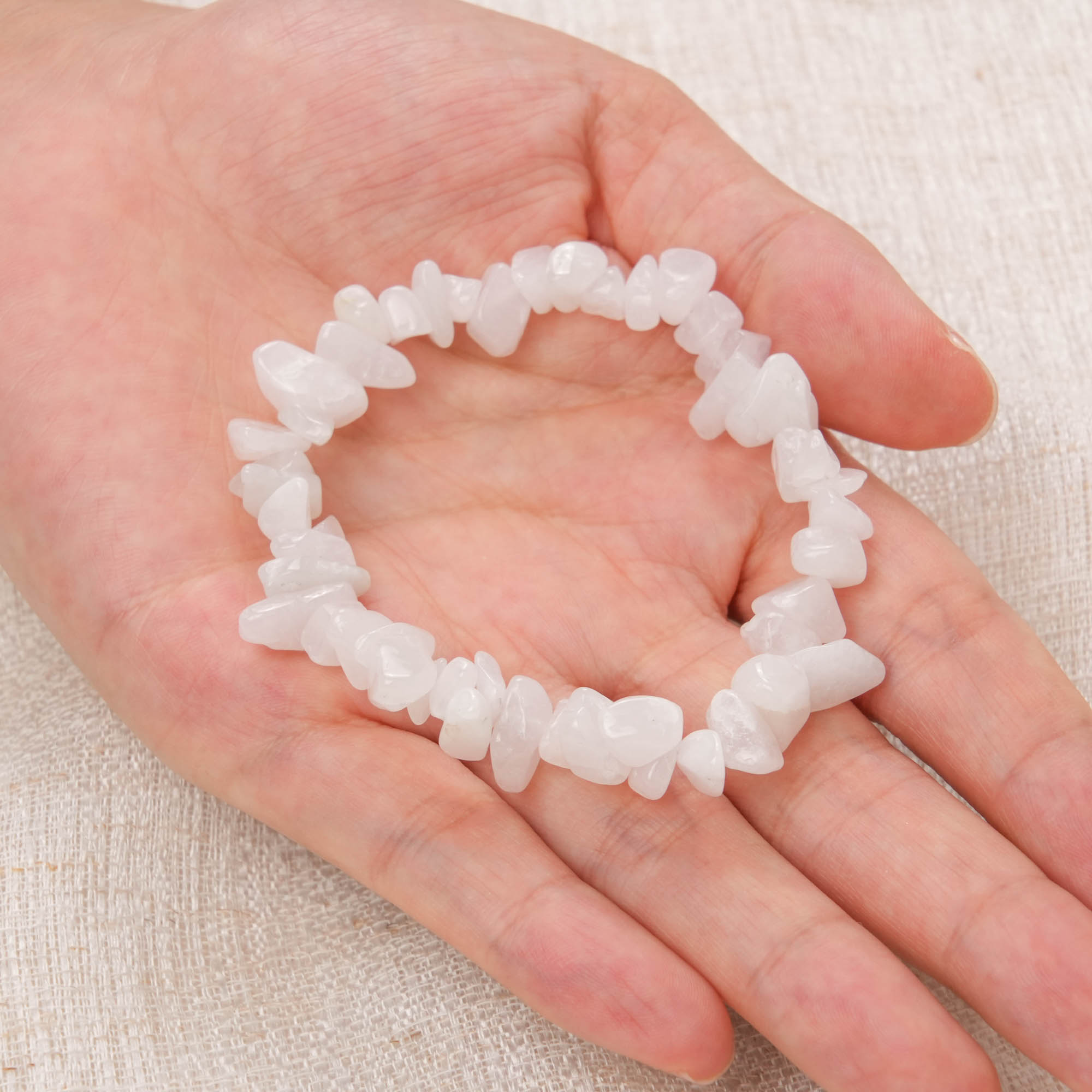 White Jade Chip Bracelet