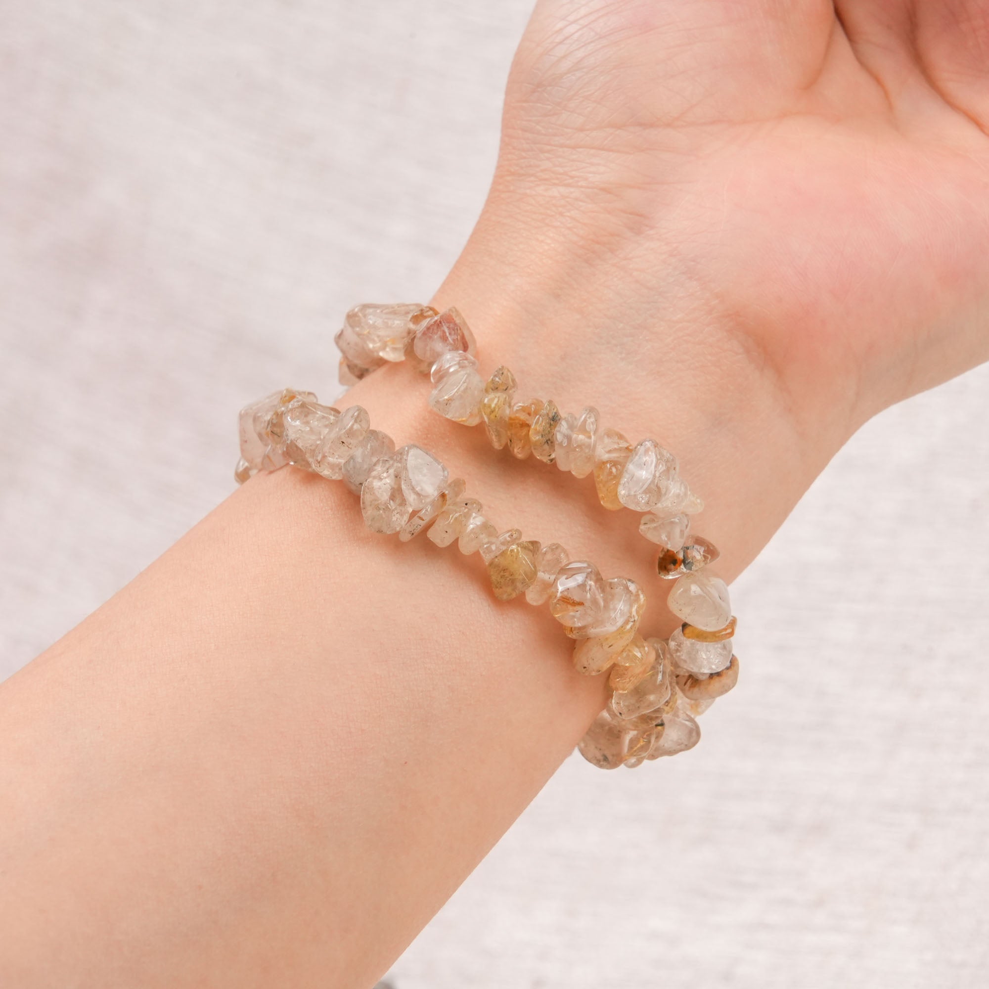 Rainbow Rutilated Quartz Chip Bracelet