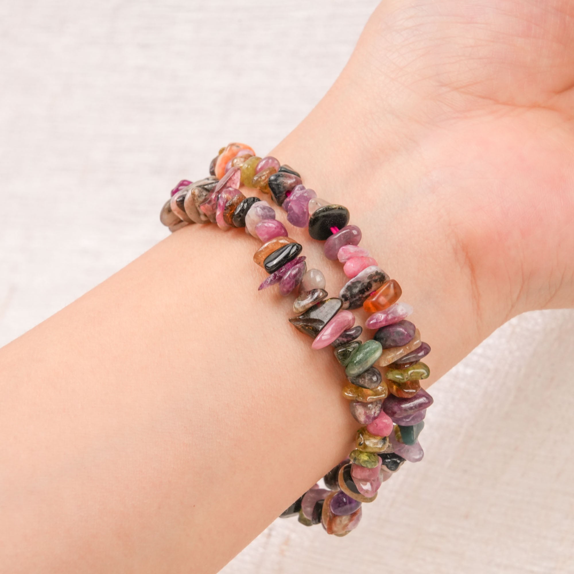 Rainbow Tourmaline Chip Bracelet