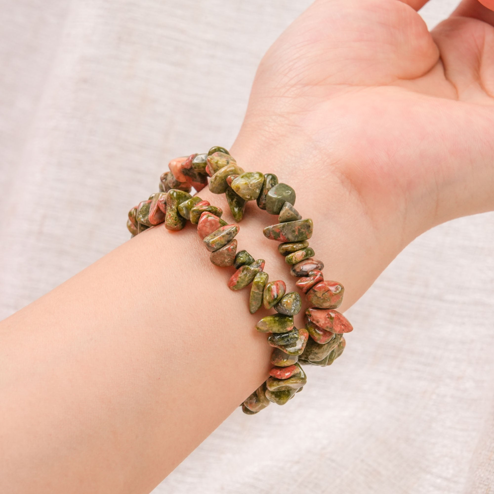 Unakite Chip Bracelet
