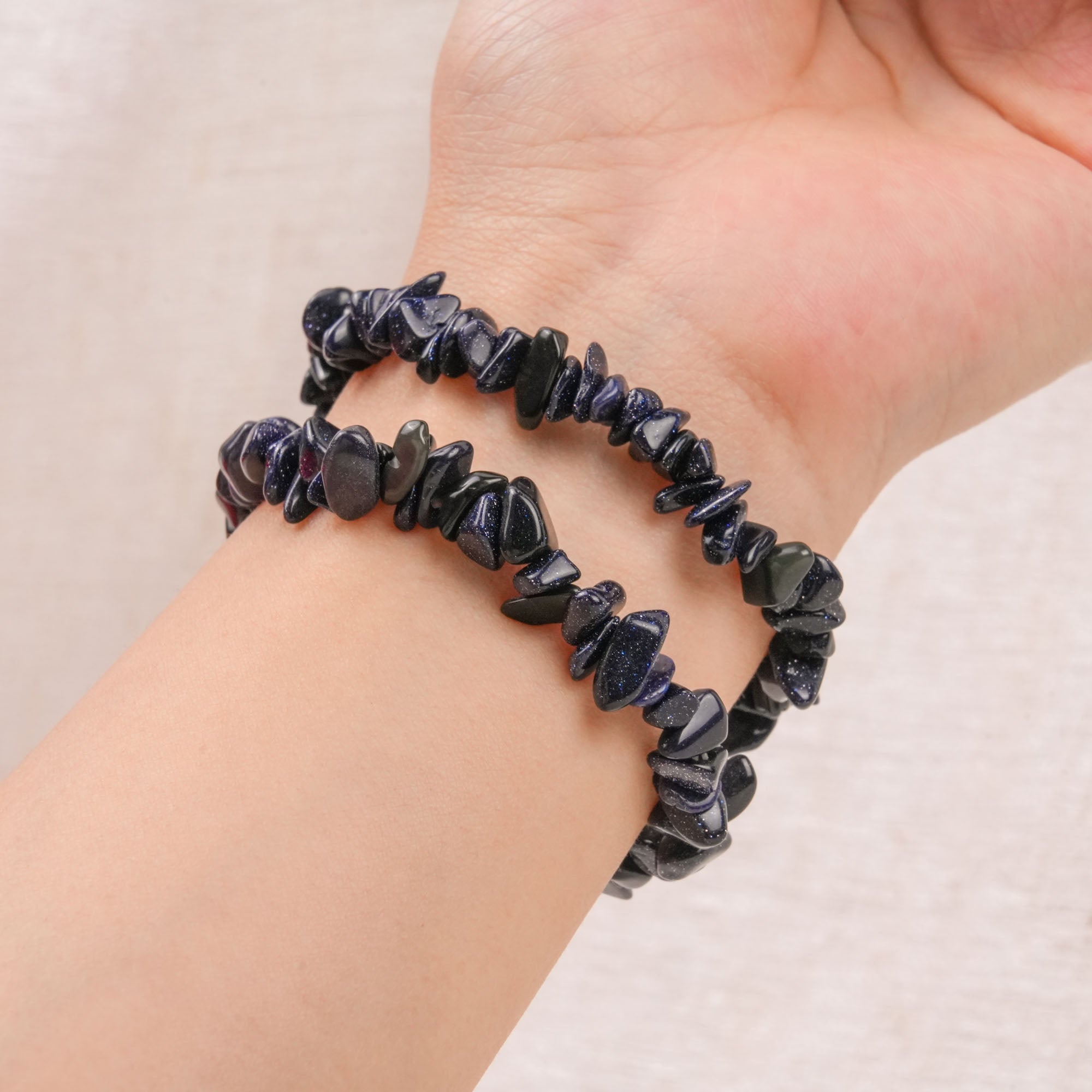 Blue Sand Stone Chip Bracelet