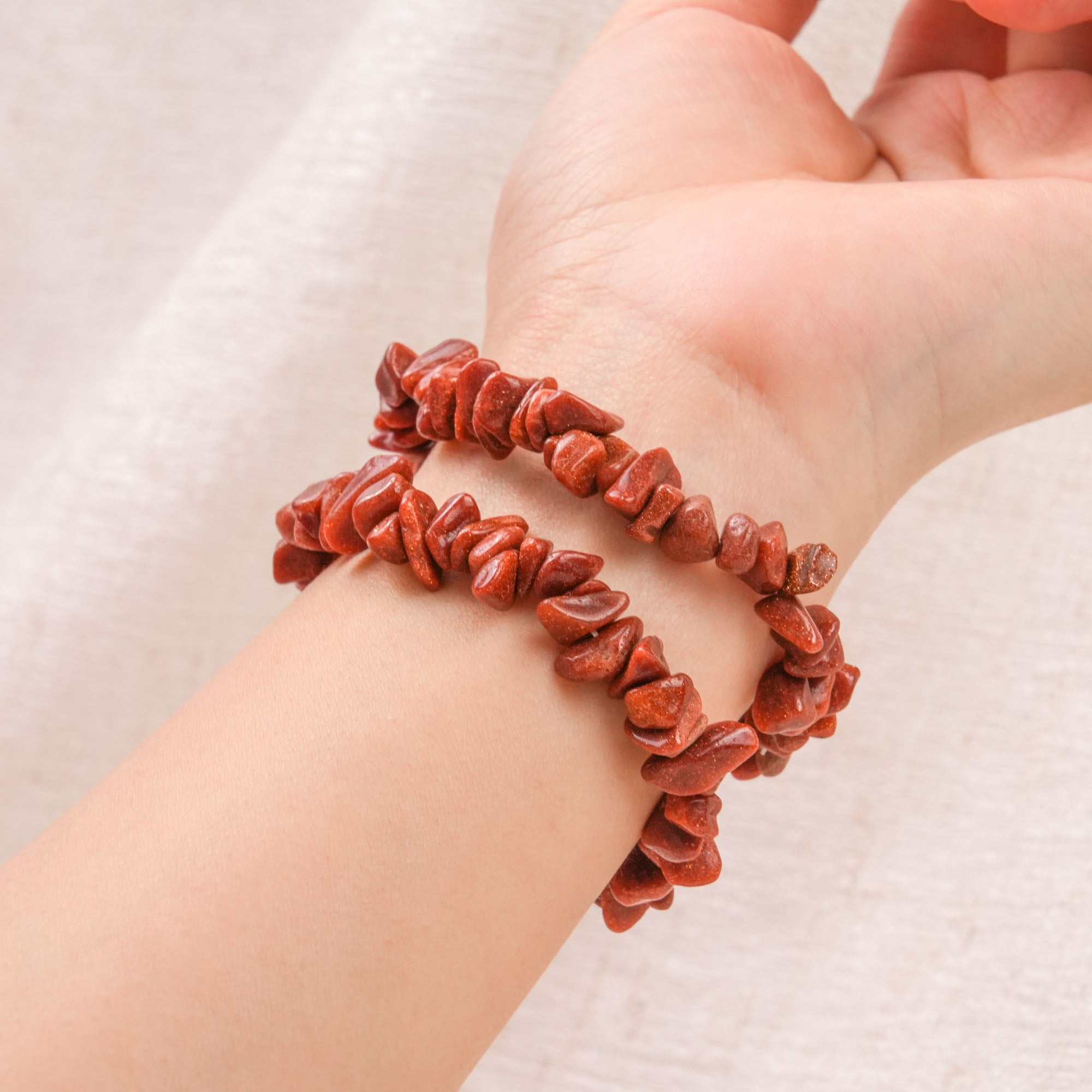 Gold Sand Stone Chip Bracelet