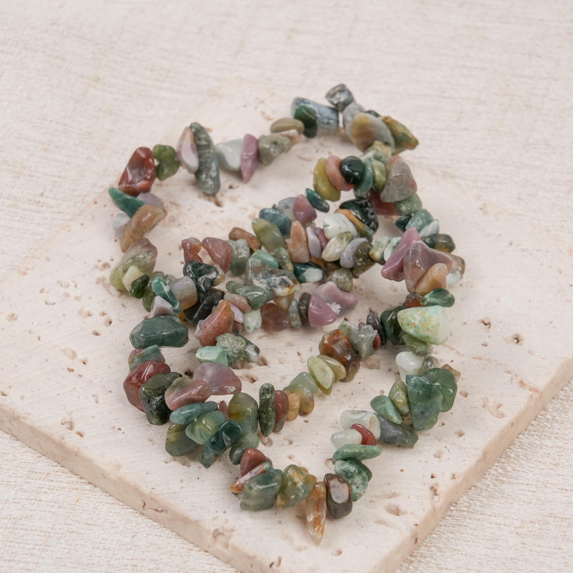 Moss Agate Chip Bracelet