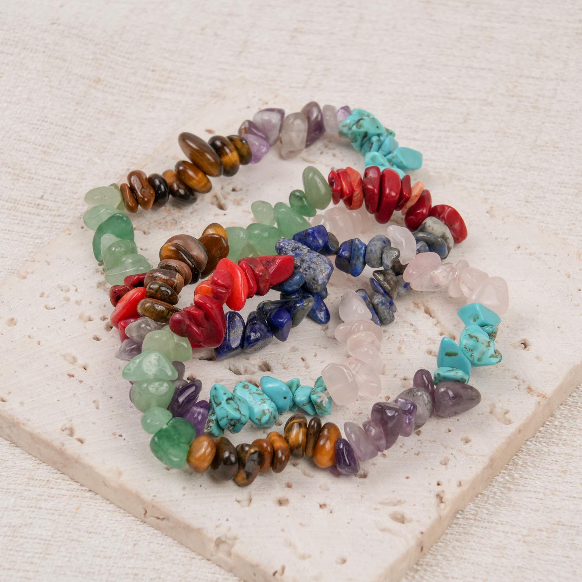 7 Chakra Rainbow Crystal Chip Bracelet