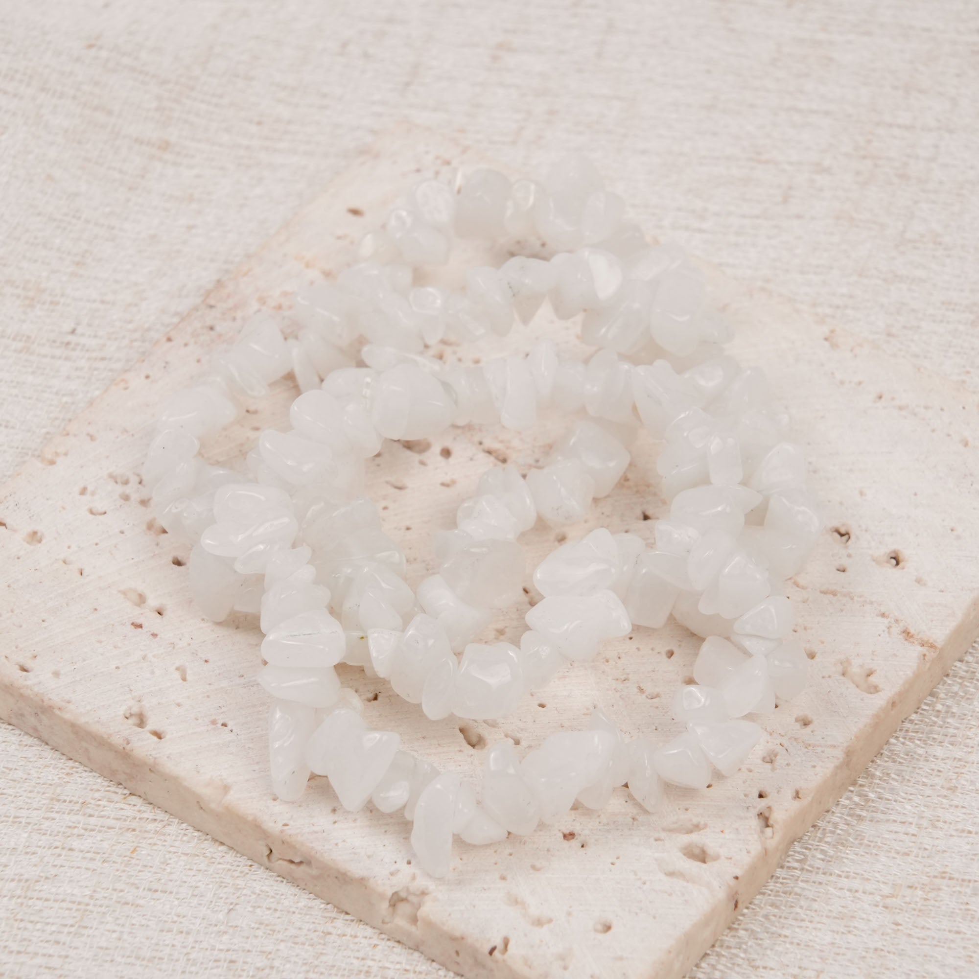 White Jade Chip Bracelet
