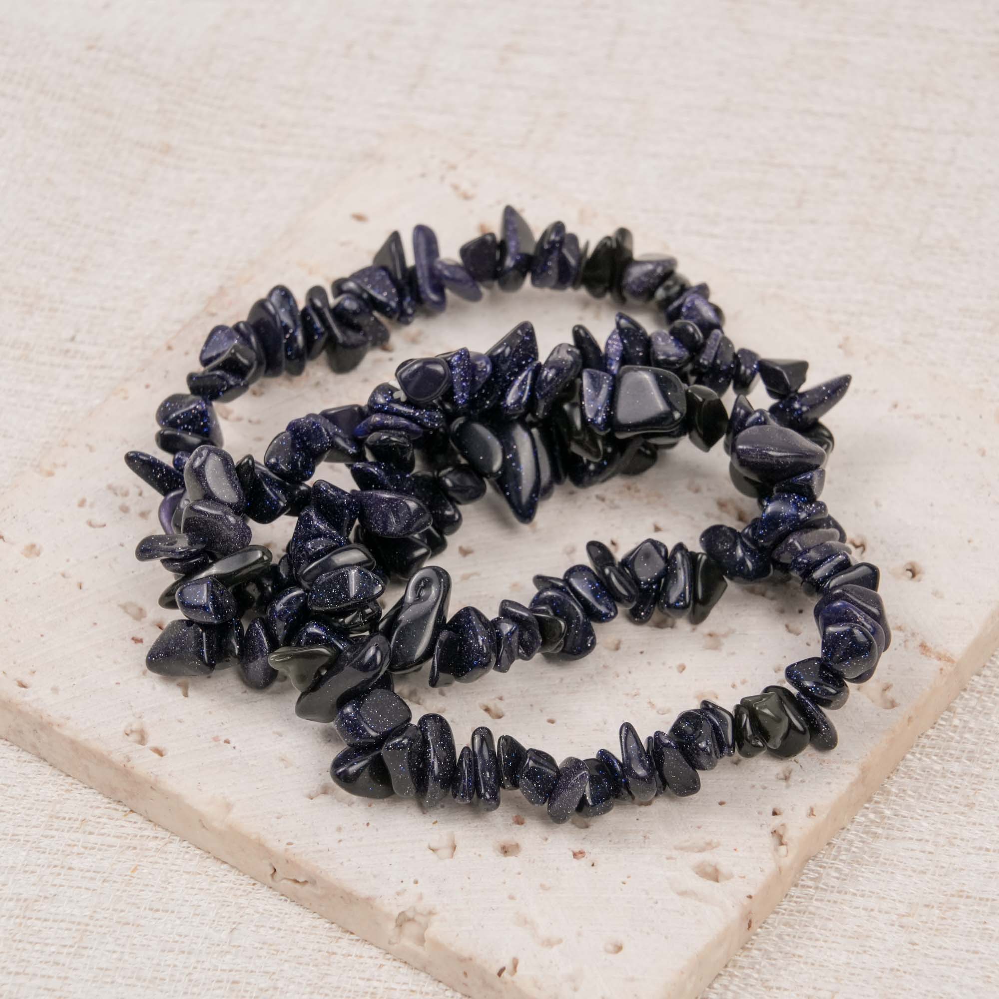 Blue Sand Stone Chip Bracelet